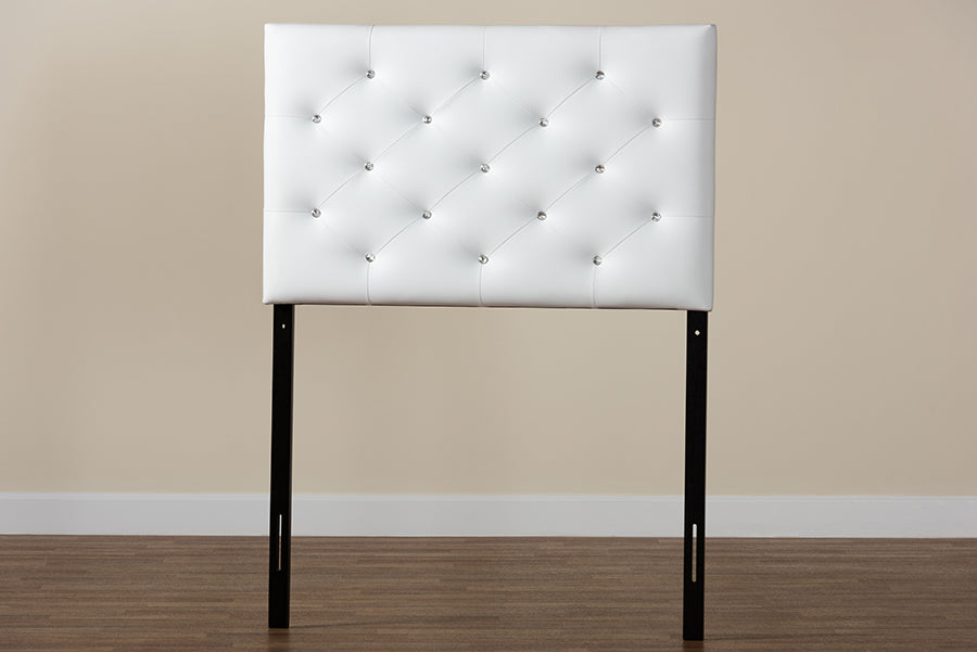 Viviana Modern and Contemporary Faux Leather Upholstered Button-Tufted Headboard