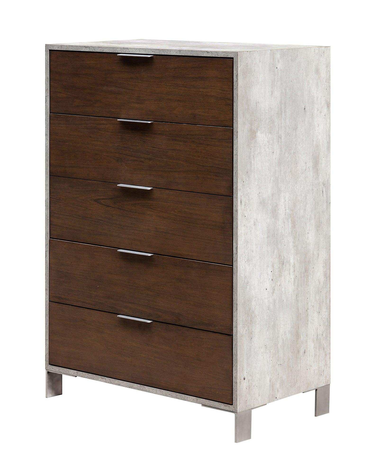 Conner Modern Dark & Faux Concrete Chest
