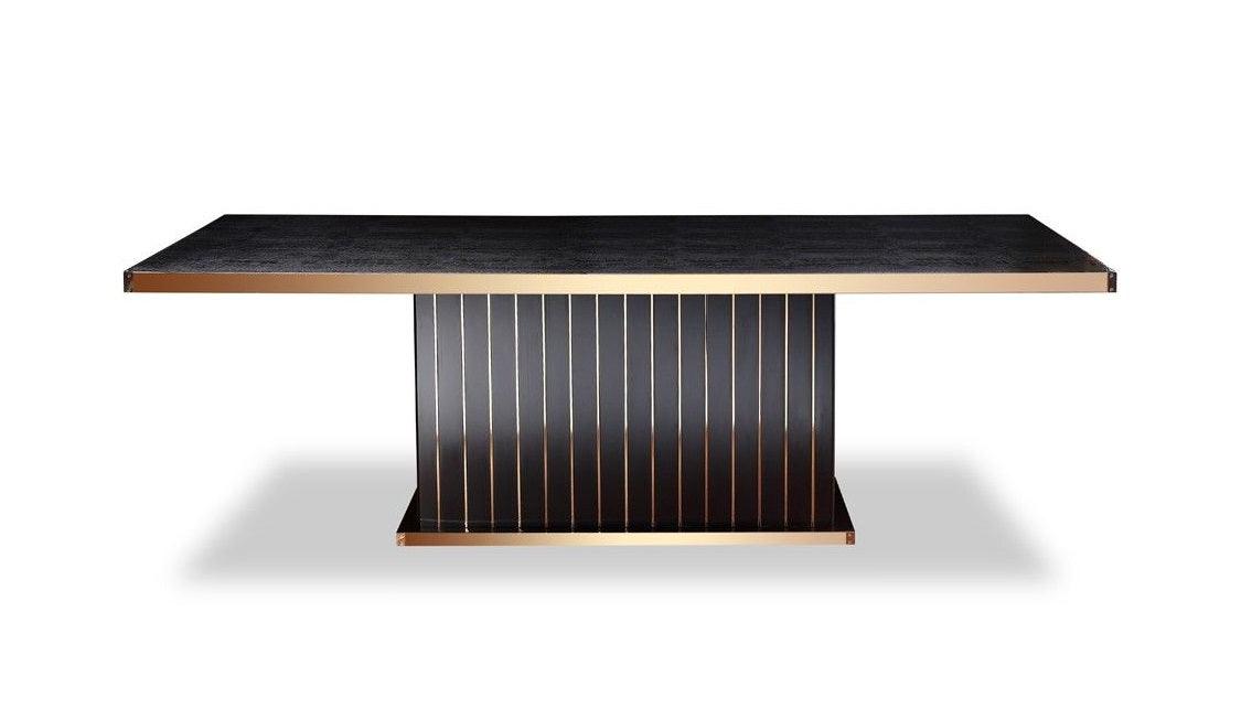 Talin Modern Crocodile and Rosegold Dining Table