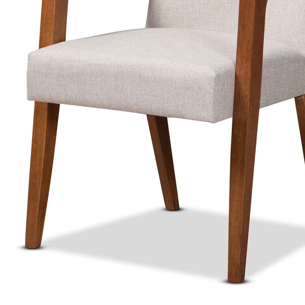 Glenda Mid-Century Modern ish Fabric Upholstered and Finished Wood 5-Piece Dining Set