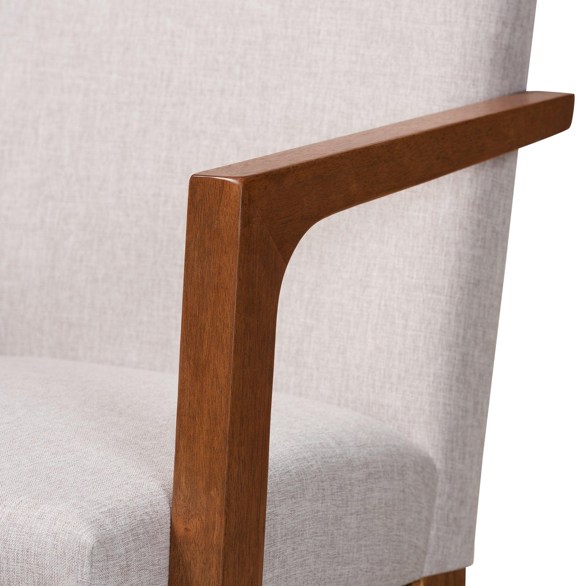 Glenda Mid-Century Modern ish Fabric Upholstered and Finished Wood 5-Piece Dining Set