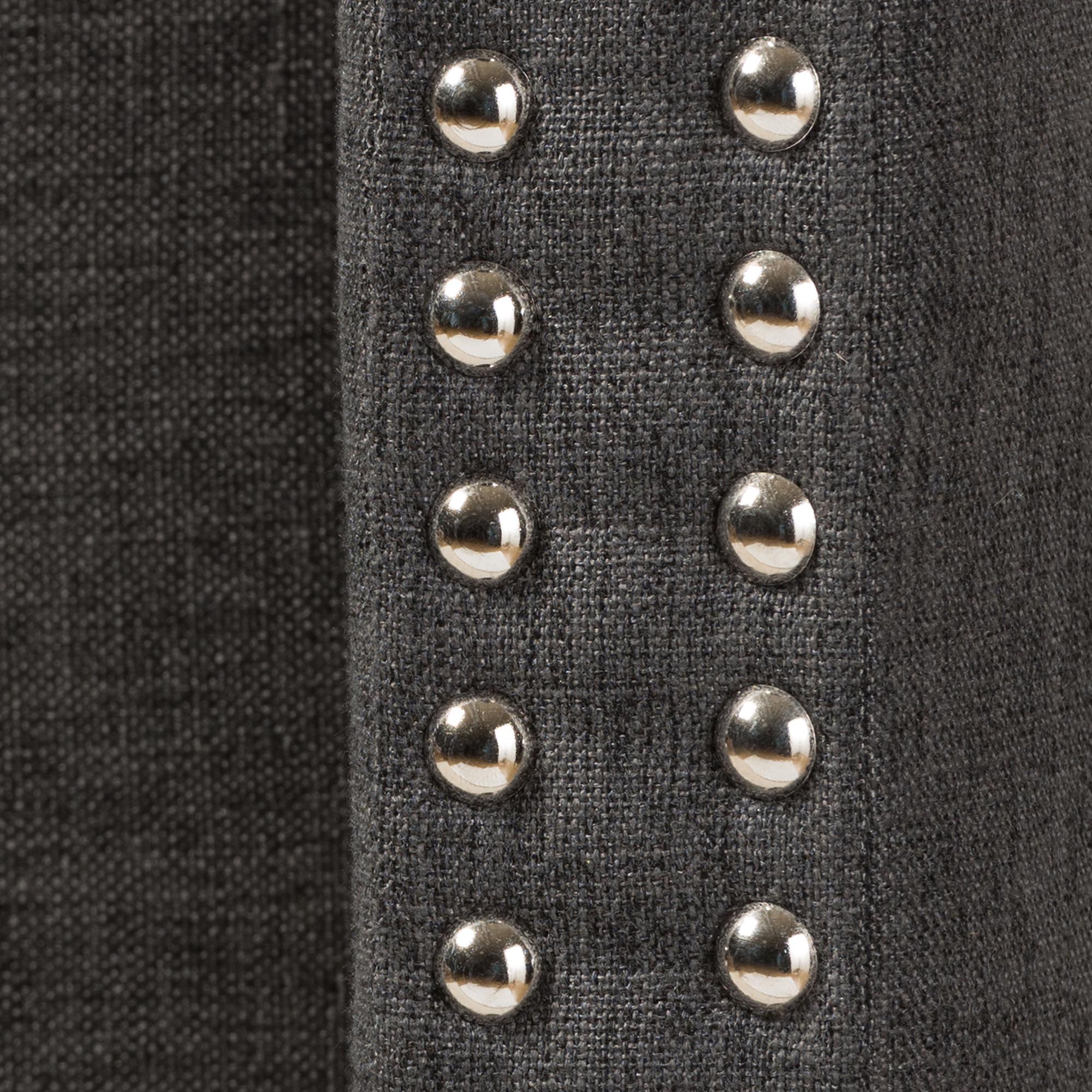 Ginaro Modern And Contemporary Fabric Button-Tufted Nail head Winged Headboard