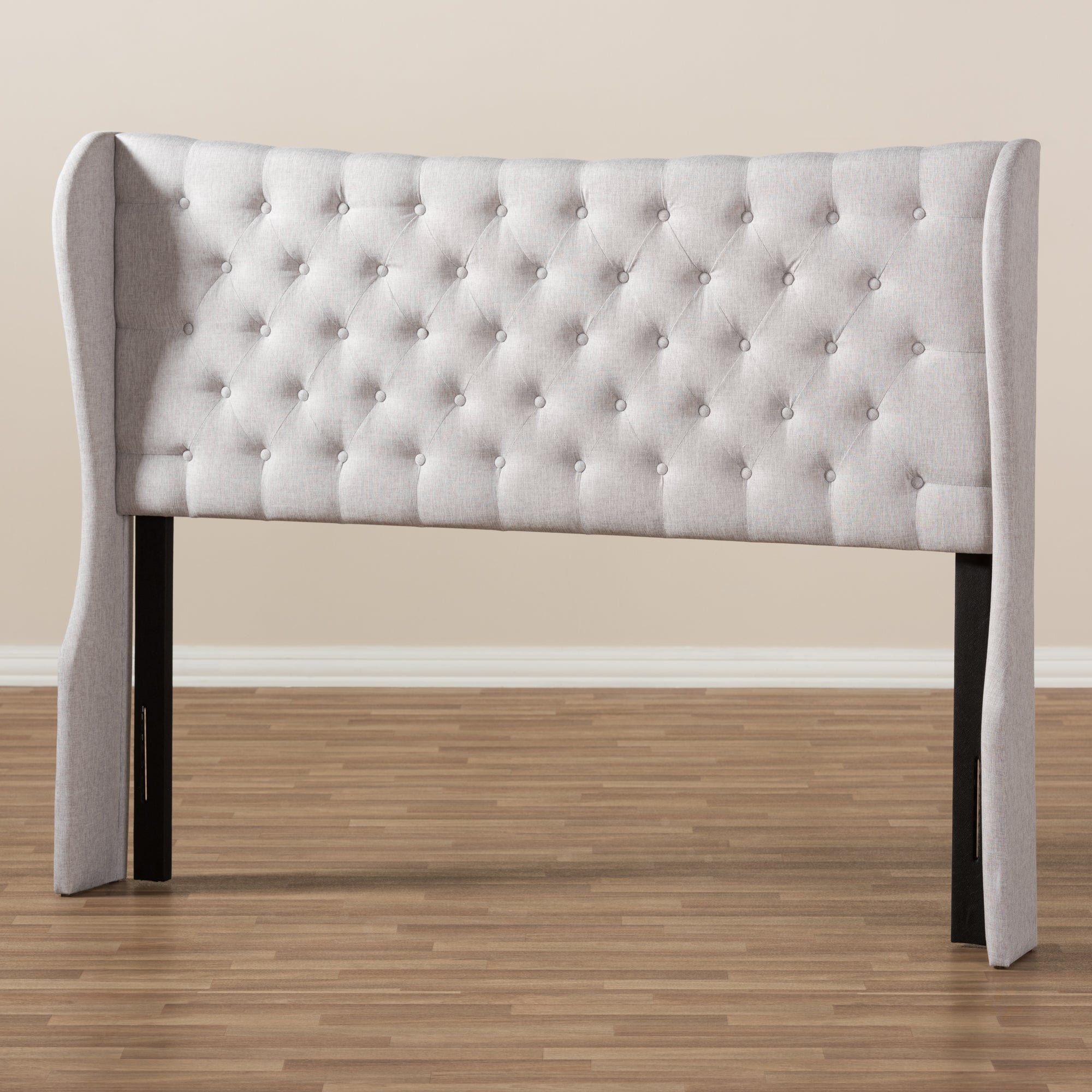 Cadence Modern and Contemporary Fabric Button-Tufted Winged Headboard