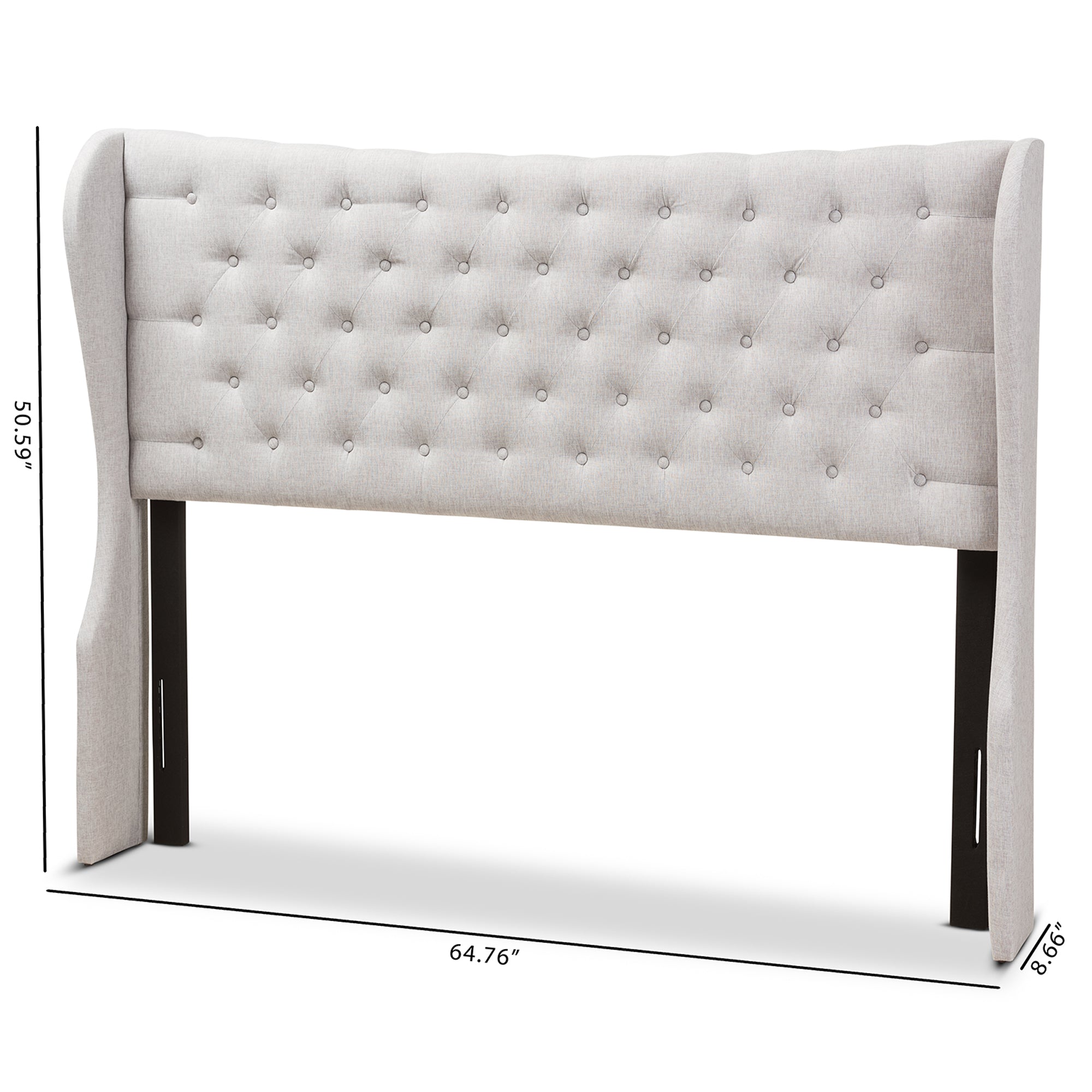 Cadence Modern and Contemporary Fabric Button-Tufted Winged Headboard