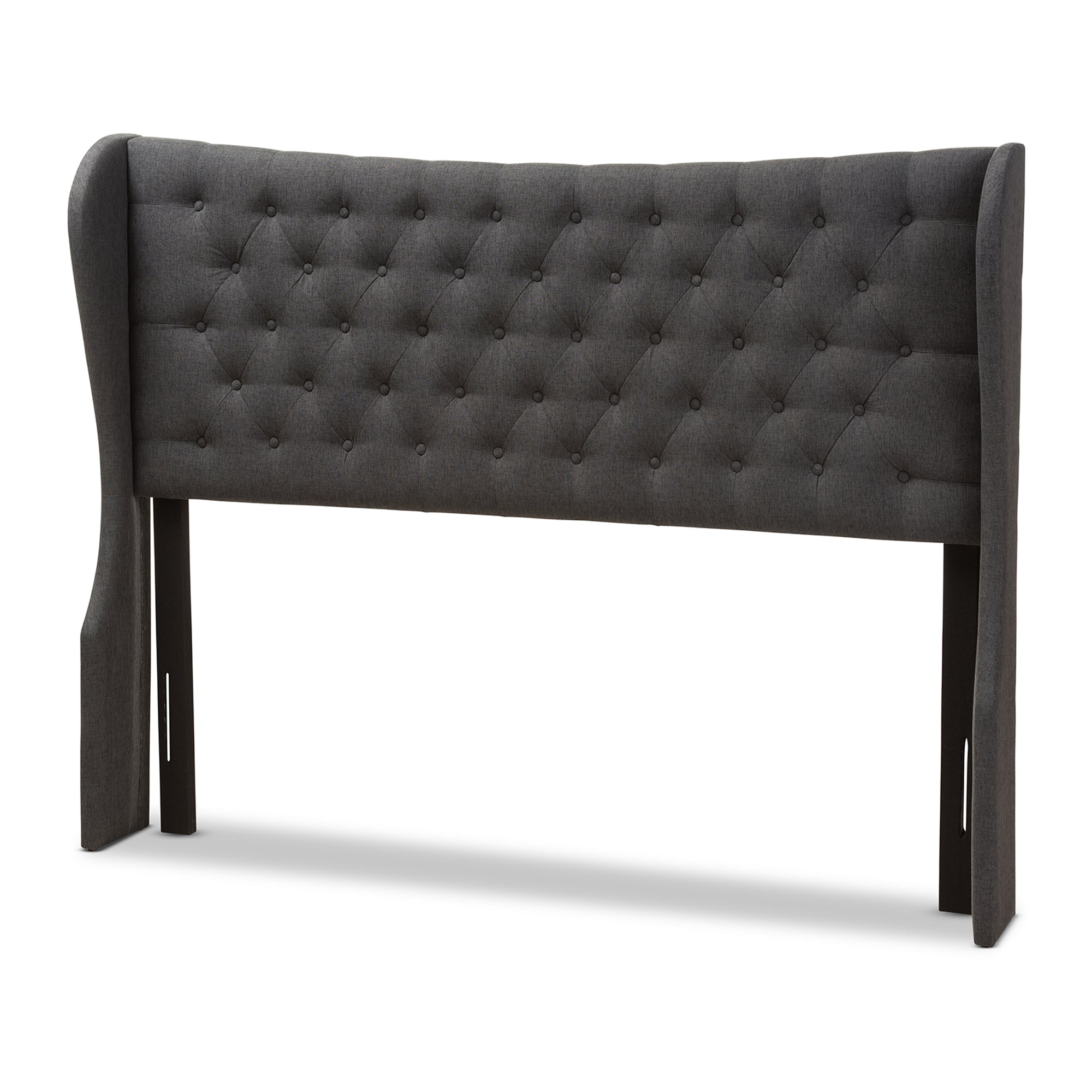 Cadence Modern and Contemporary Fabric Button-Tufted Winged Headboard