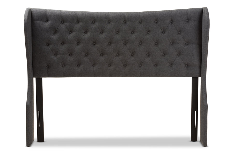 Cadence Modern and Contemporary Fabric Button-Tufted Winged Headboard