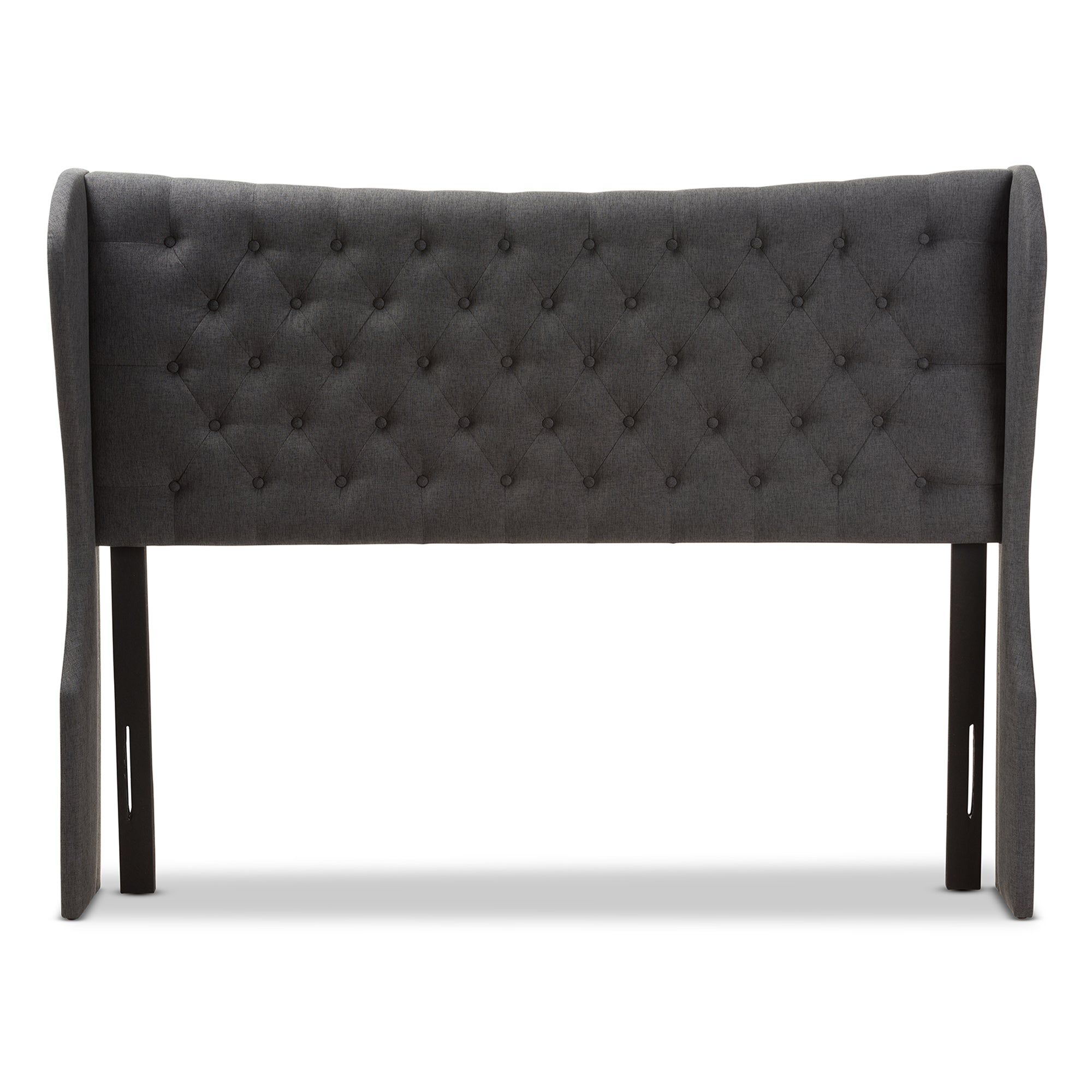Cadence Modern and Contemporary Fabric Button-Tufted Winged Headboard