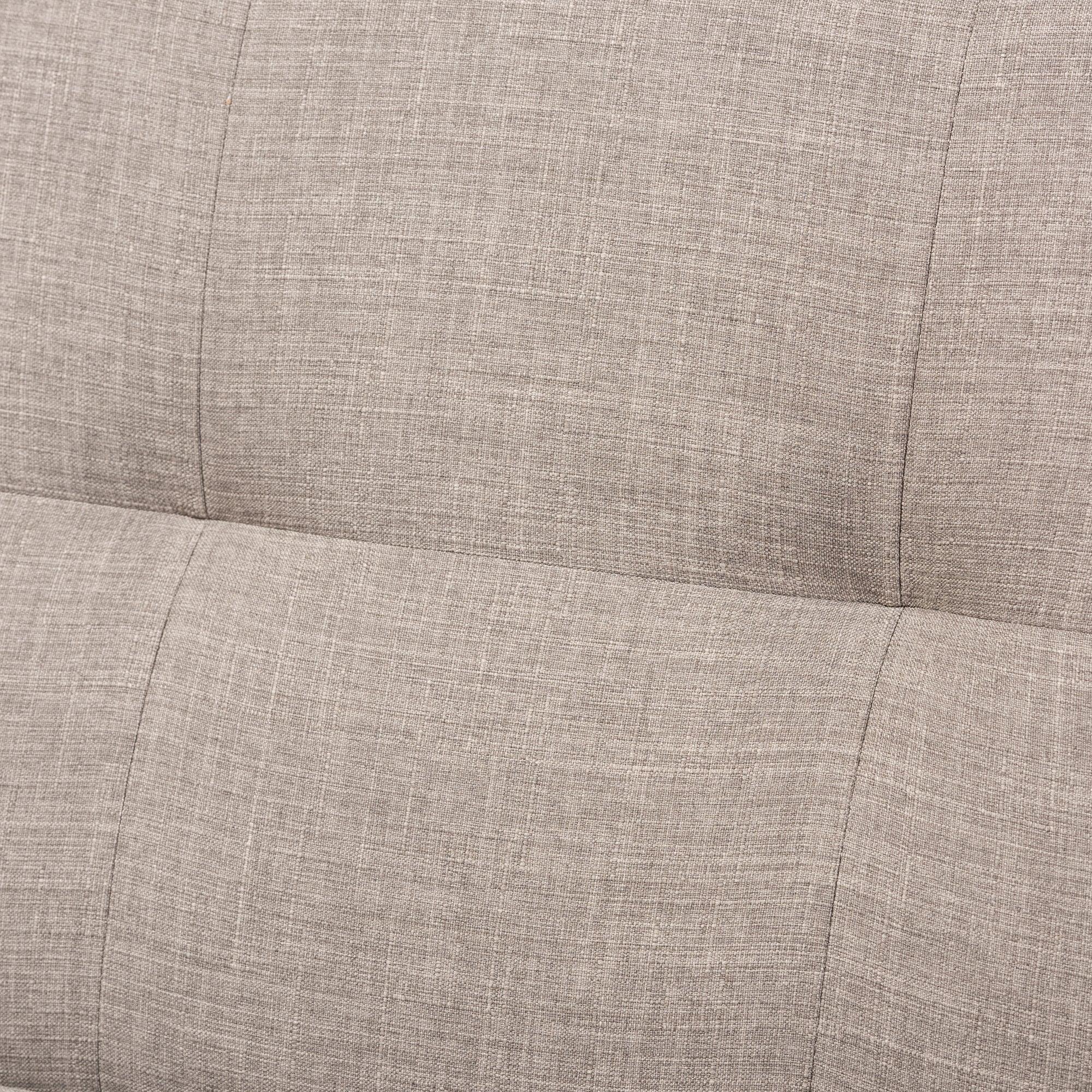 Bianca Mid-Century Modern Wood Light Fabric Tufted Livingroom Sofa Set