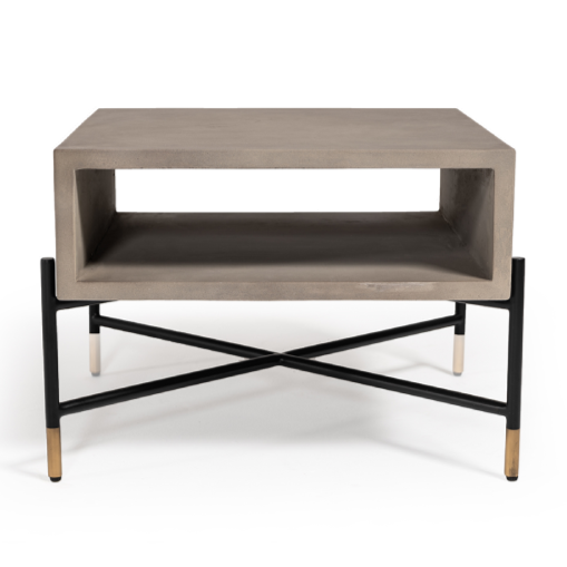 Walker Modern Concrete and Metal Nightstand