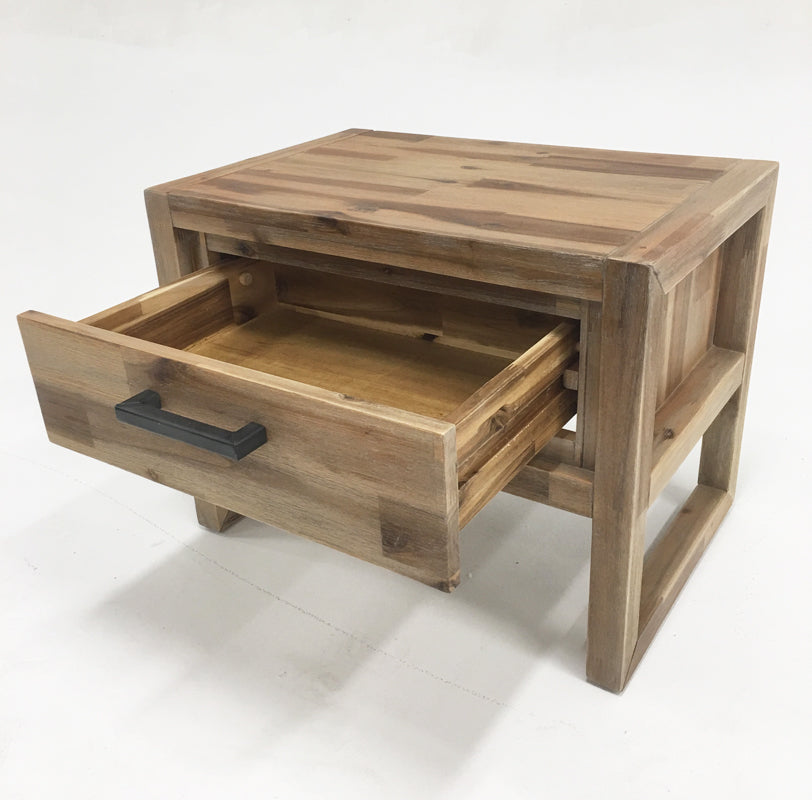 Mandy Modern Nutmeg Acacia Console End Table Set
