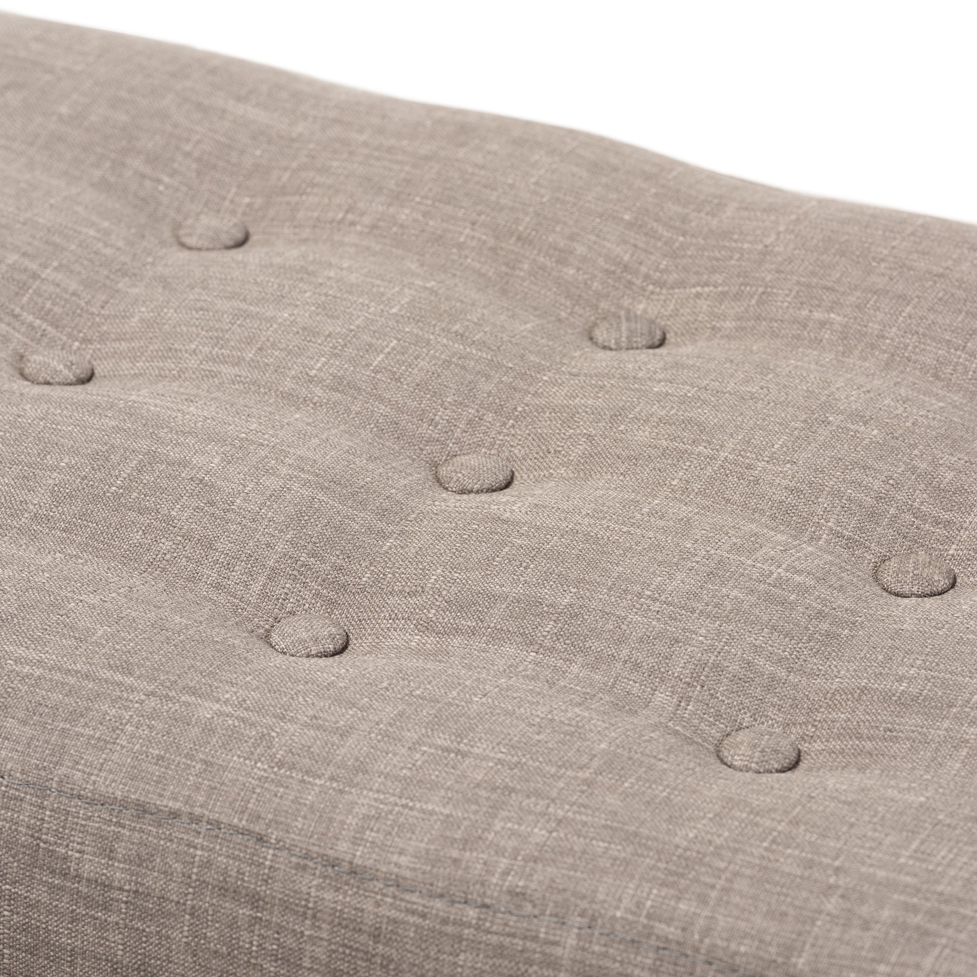 Elia Mid-Century Modern Wood Fabric Button-Tufted Bench