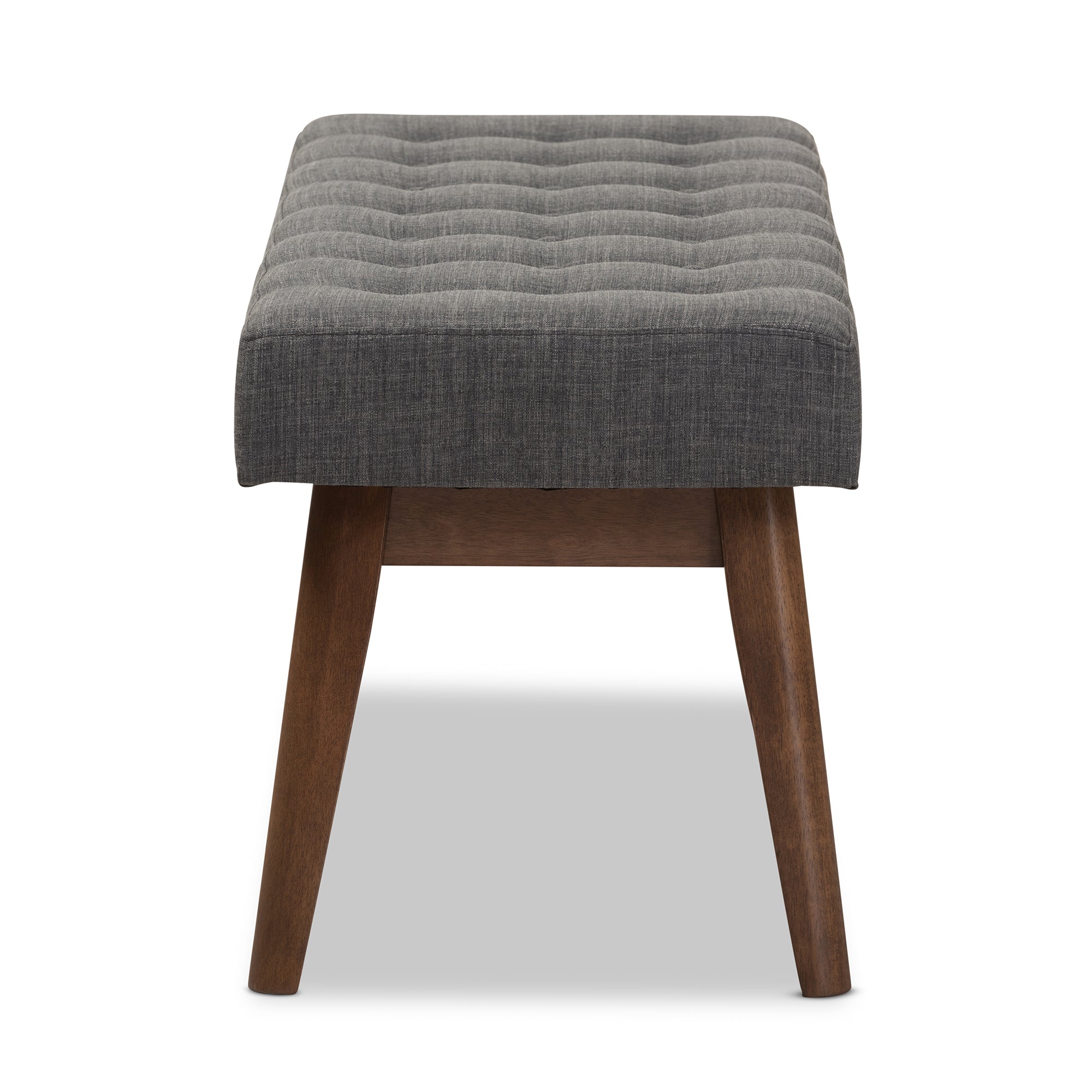 Elia Mid-Century Modern Wood Fabric Button-Tufted Bench