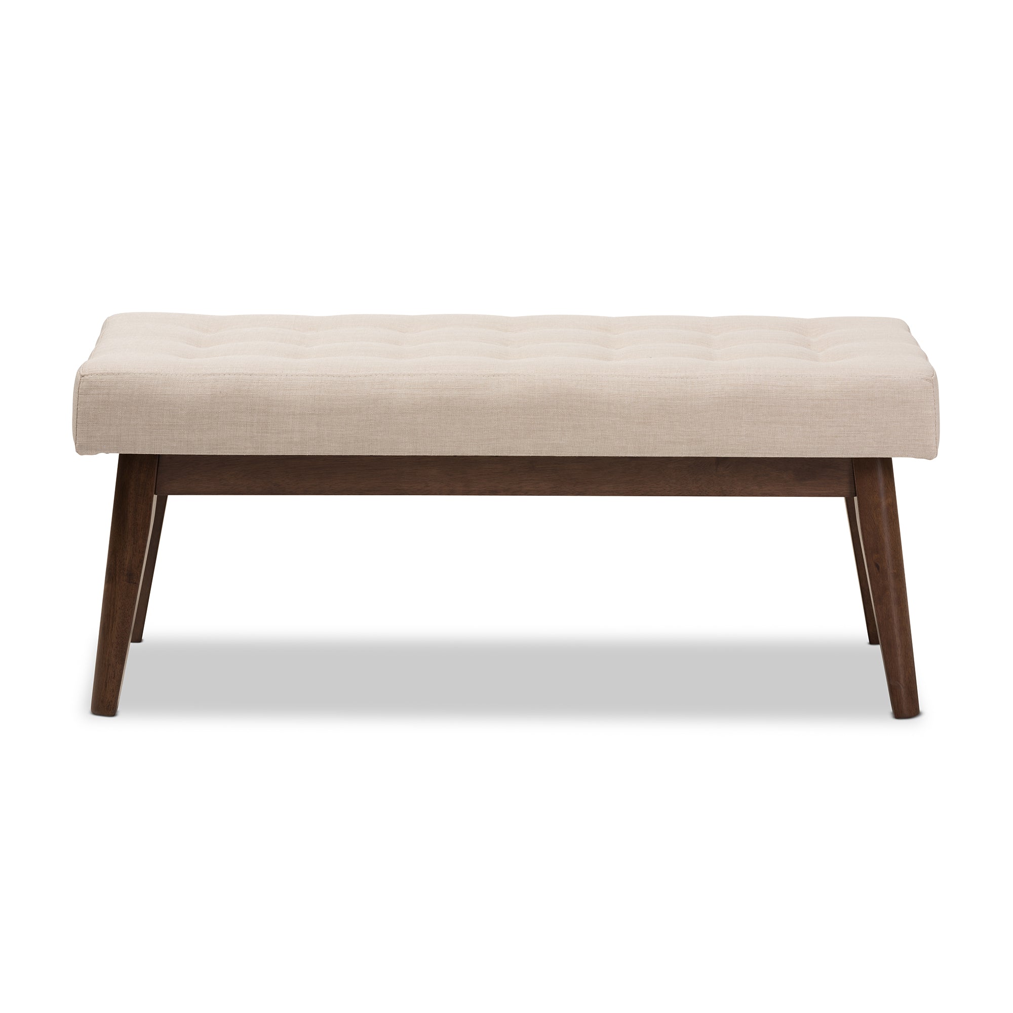Elia Mid-Century Modern Wood Fabric Button-Tufted Bench