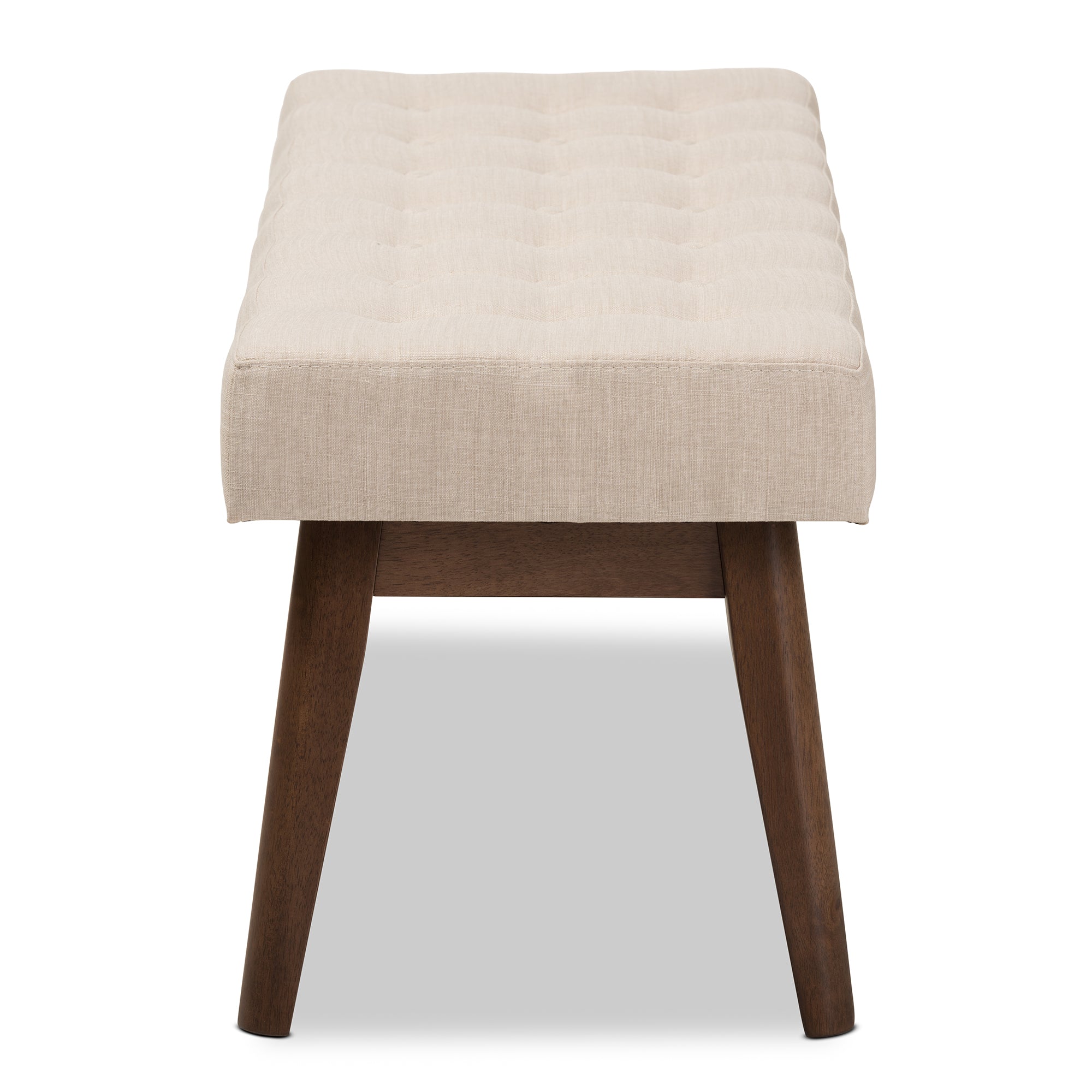 Elia Mid-Century Modern Wood Fabric Button-Tufted Bench