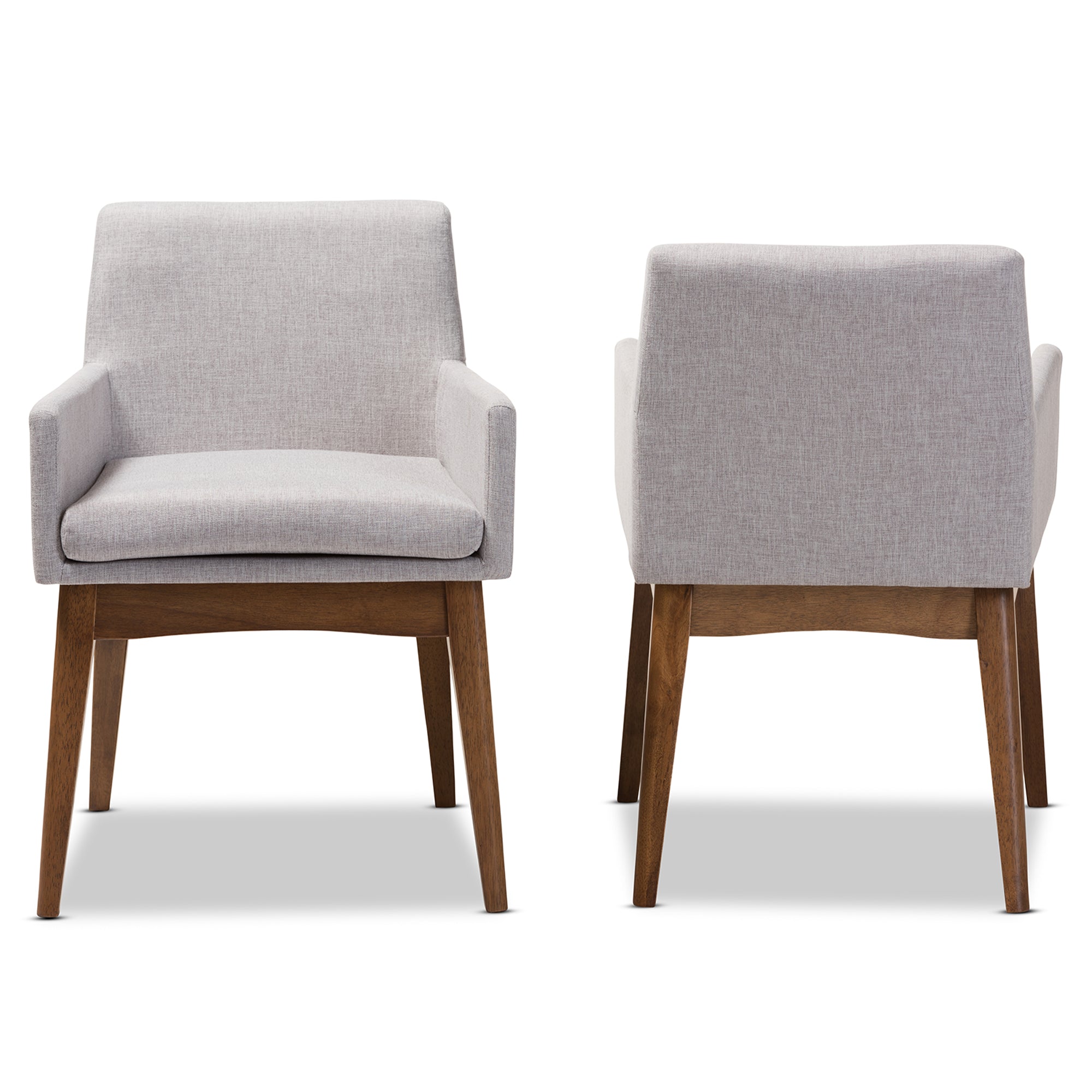 Nexus Mid-Century Modern Wood Finishing Fabric Dining Armchair (Set of 2)