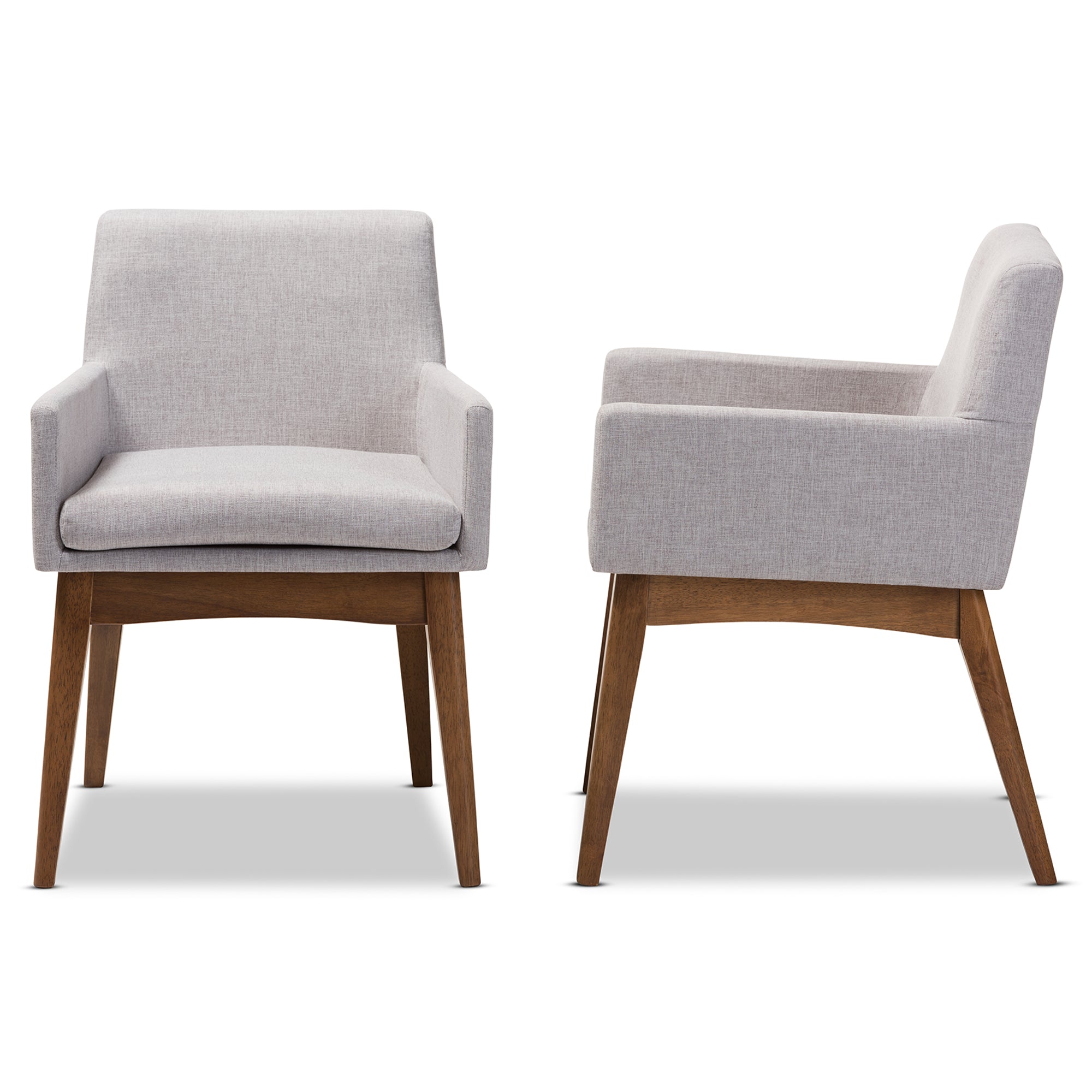 Nexus Mid-Century Modern Wood Finishing Fabric Dining Armchair (Set of 2)