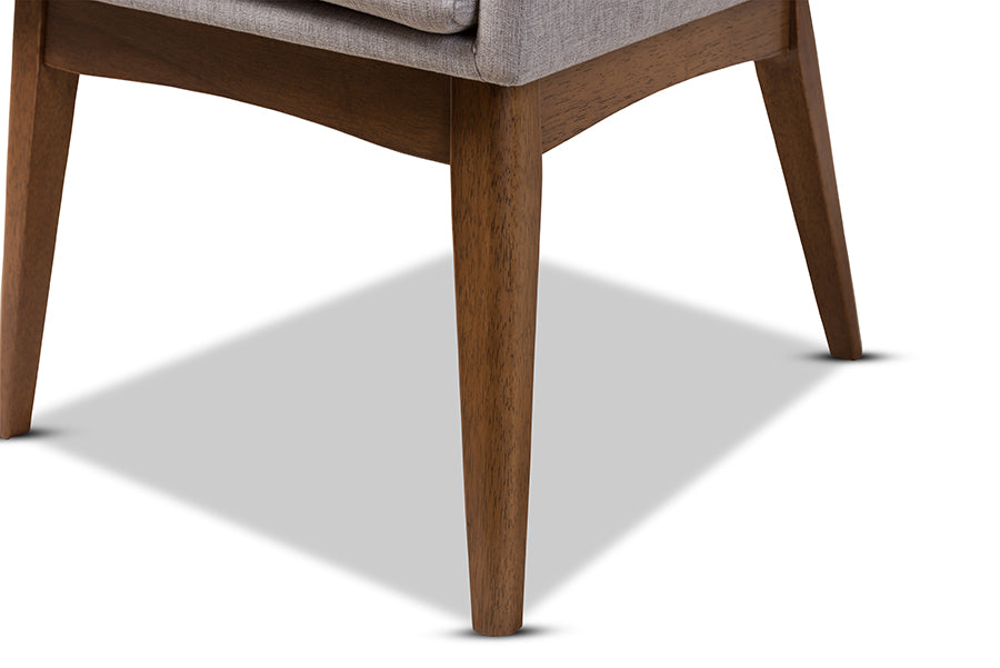 Nexus Mid-Century Modern Wood Finishing Fabric Dining Armchair (Set of 2)