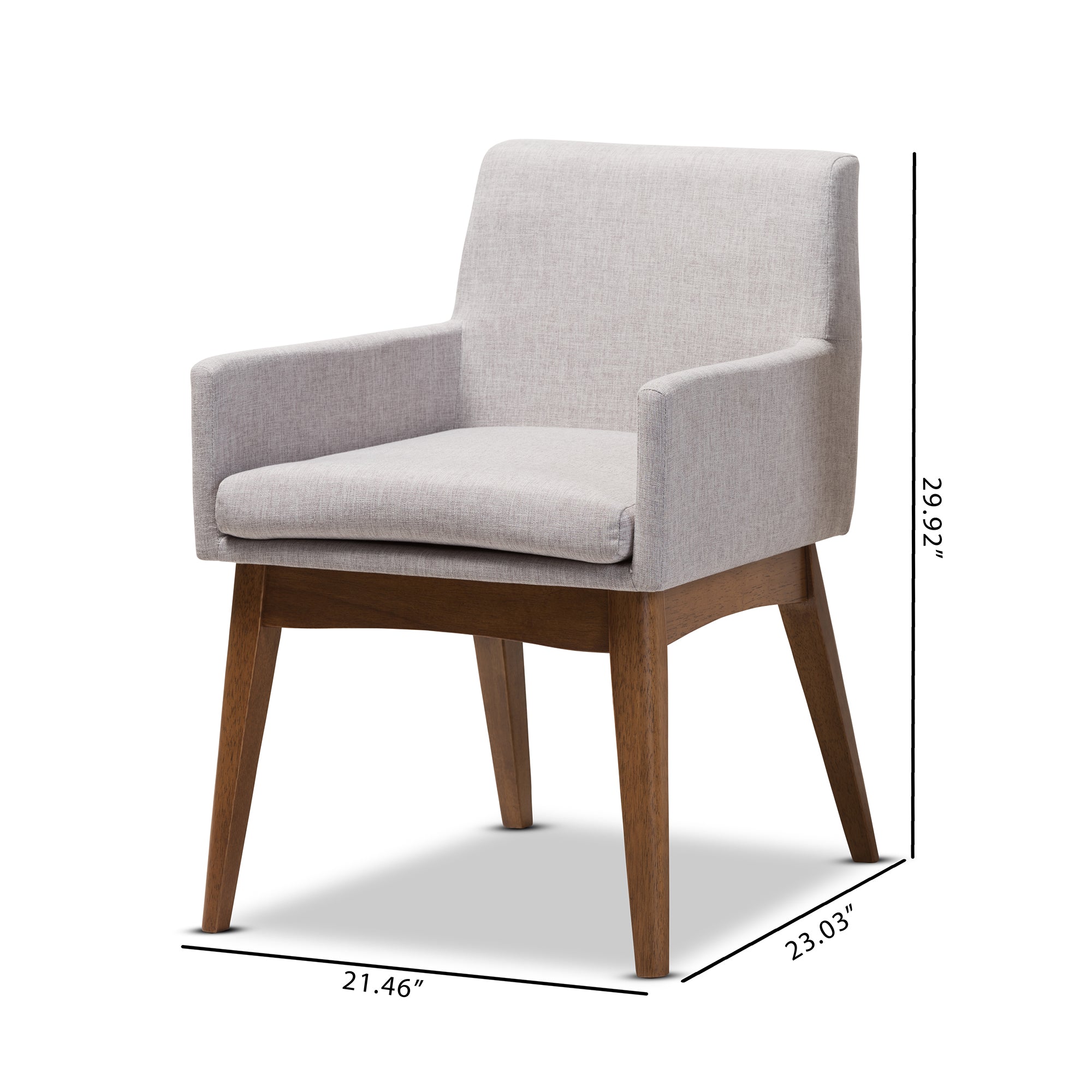 Nexus Mid-Century Modern Wood Finishing Fabric Dining Armchair (Set of 2)