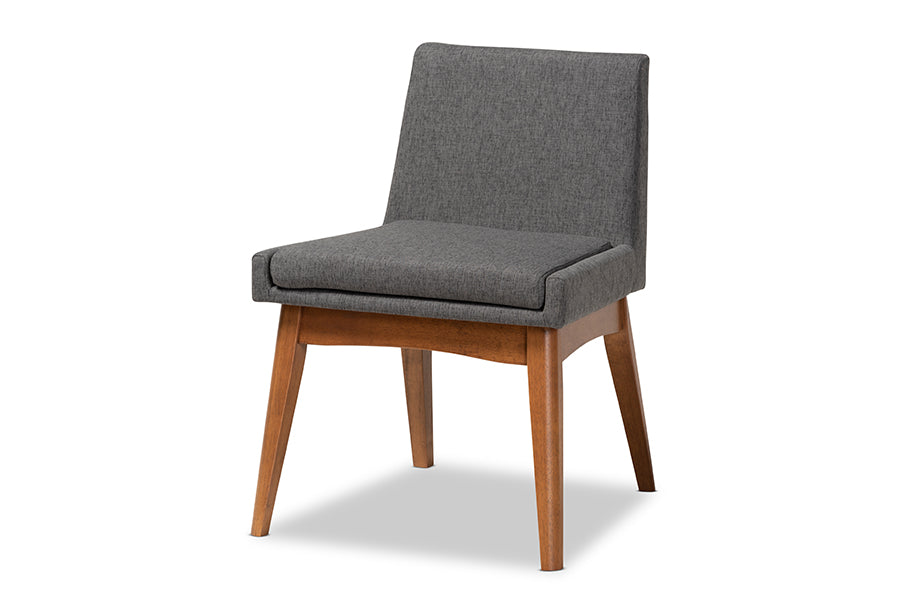 Nexus Mid-Century Modern Fabric Upholstered and Finished Wood 5-Piece Dining Set