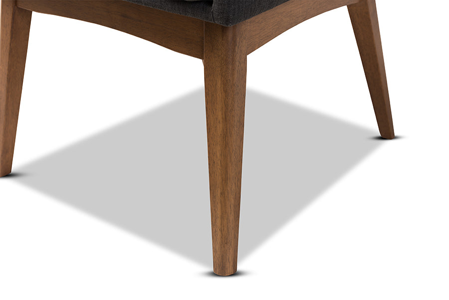 Nexus Mid-Century Modern Wood Finishing Fabric Dining Armchair (Set of 2)