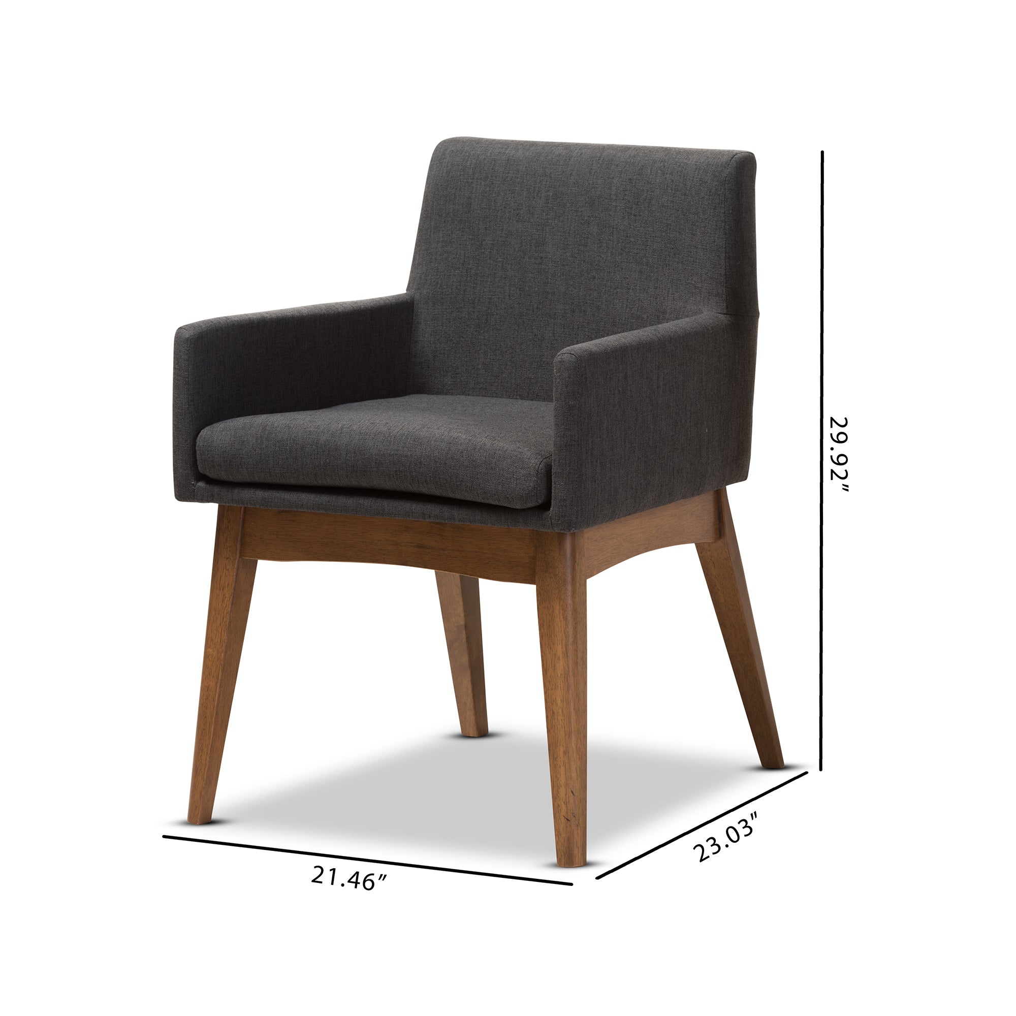 Nexus Mid-Century Modern Wood Finishing Fabric Dining Armchair (Set of 2)