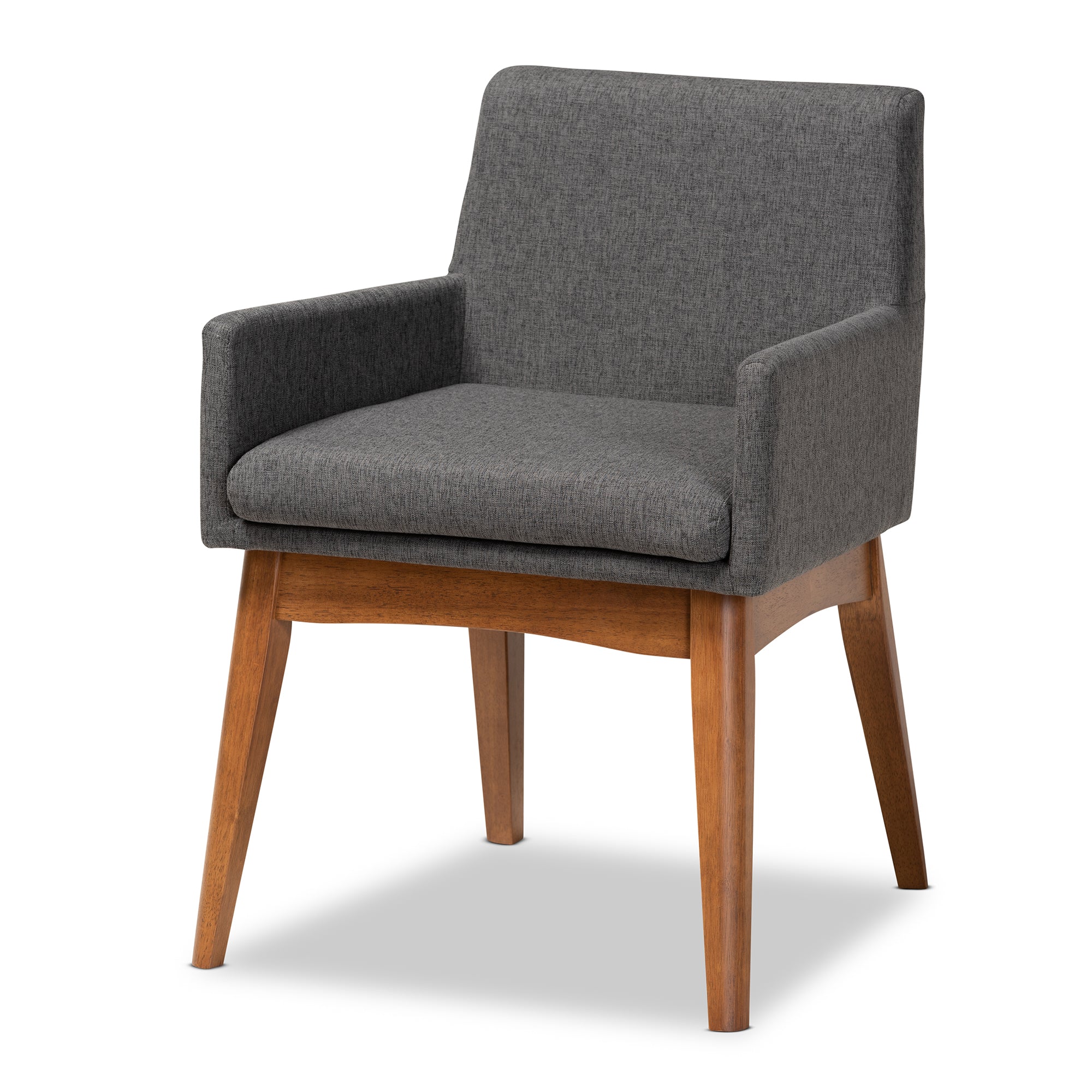Dorina Mid-Century Modern Fabric Upholstered and Finished Wood 5-Piece Dining Set