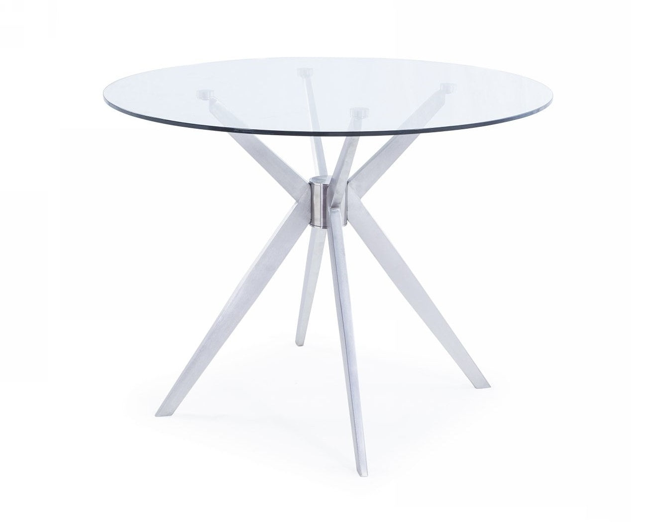 Dallas Modern Brushed Stainless Steel Dining Table