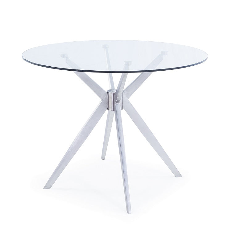 Dallas Modern Brushed Stainless Steel Dining Table