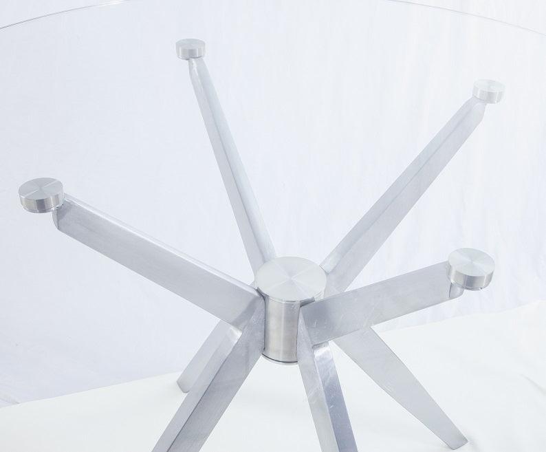 Dallas Modern Brushed Stainless Steel Dining Table