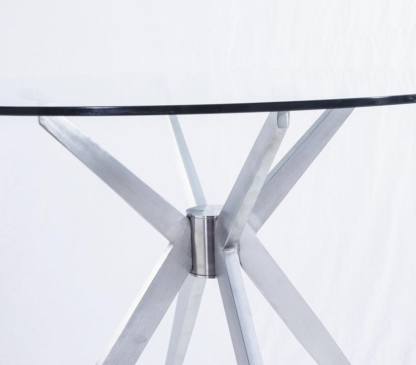 Dallas Modern Brushed Stainless Steel Dining Table