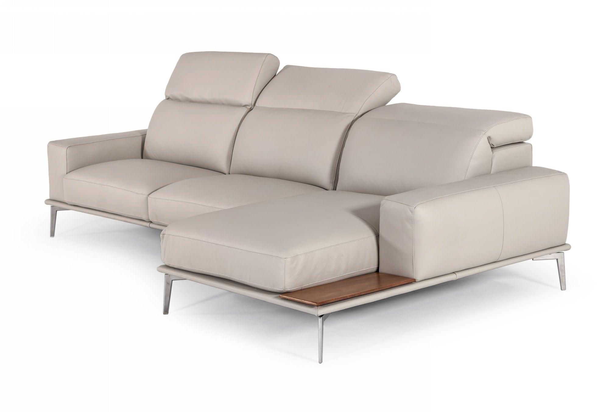Villeneuve Italian Modern Leather Right Facing Sectional Sofa
