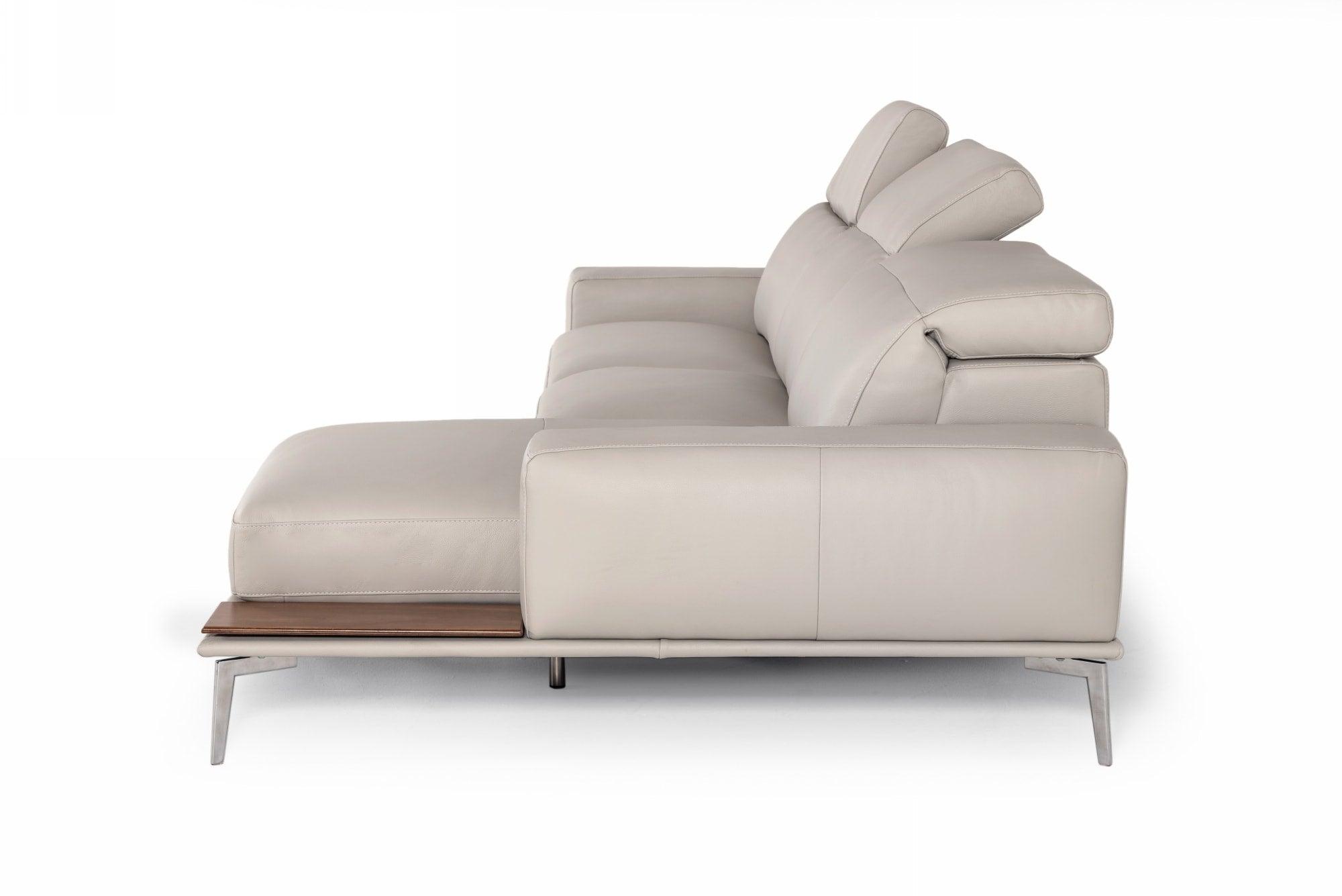 Villeneuve Italian Modern Leather Right Facing Sectional Sofa