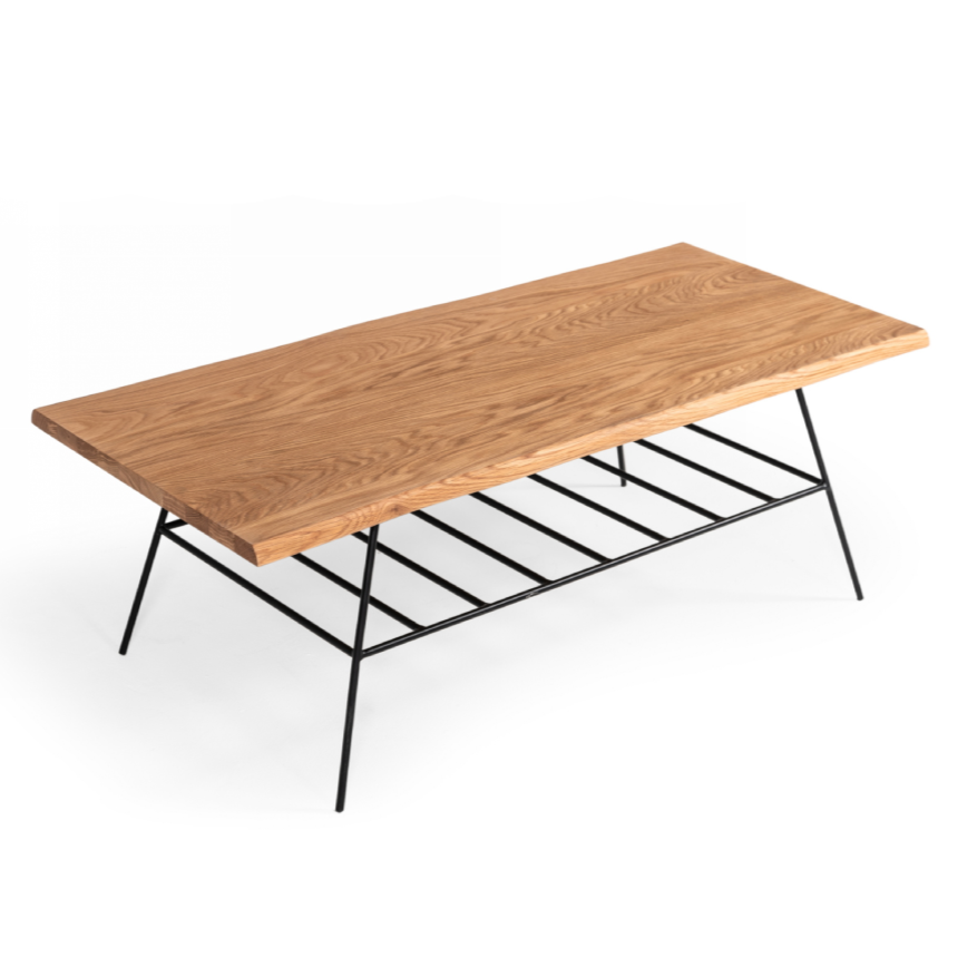 Barnum Industrial and Iron Live Edge Coffee Table