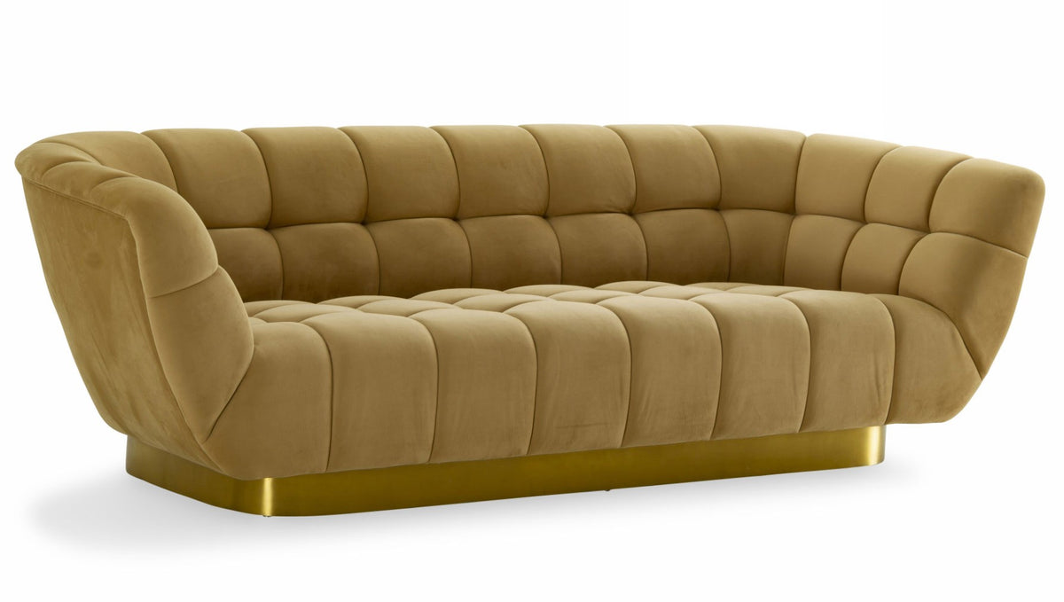 Granby - Glam Fabric and Fabric Sofa