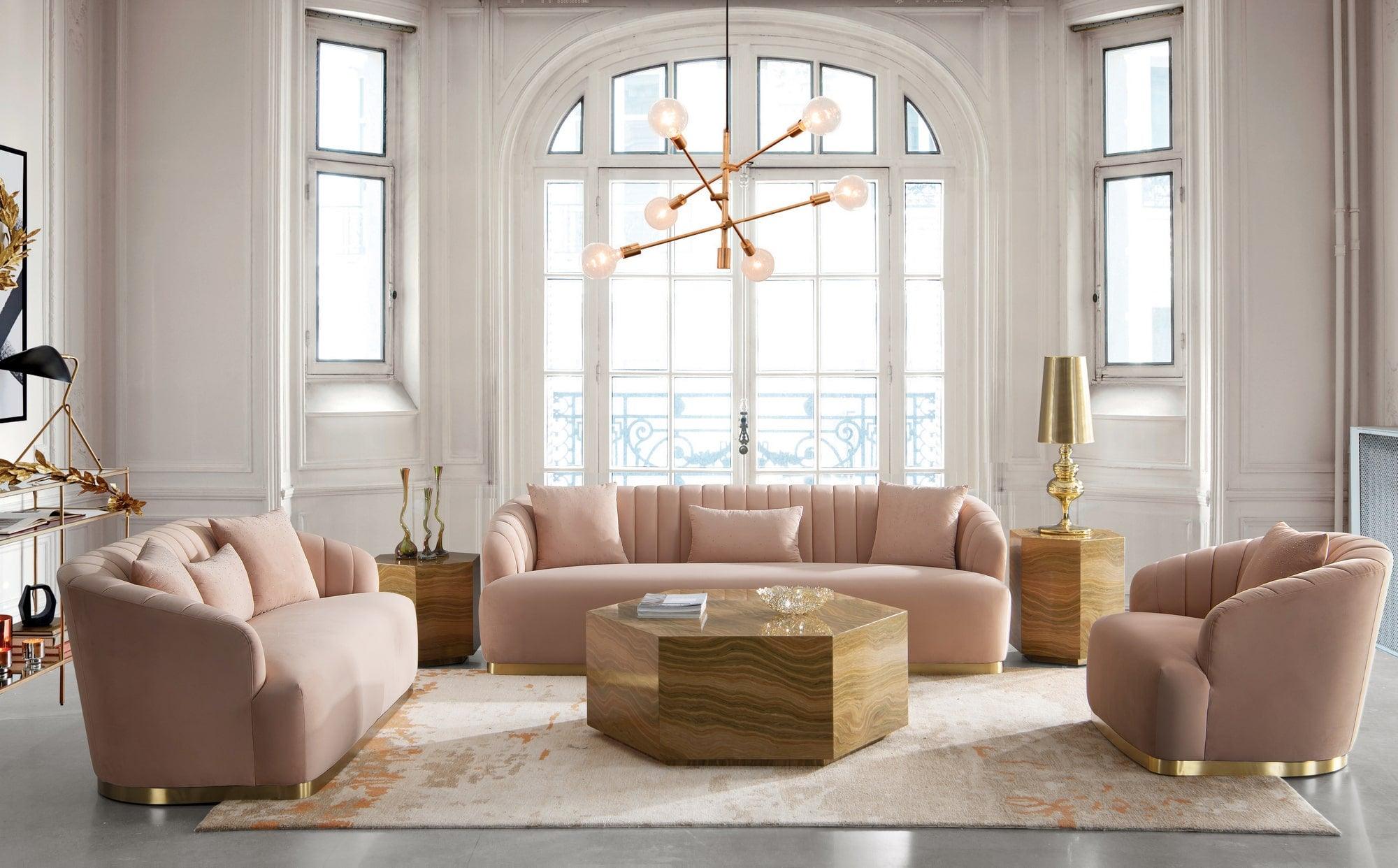 Lacuna Glam Amber and Marble End Table