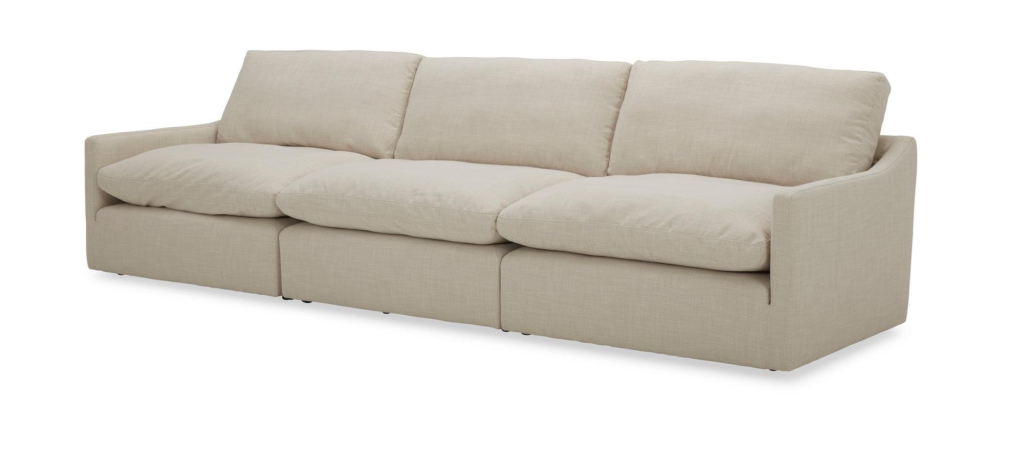 Fedora Modern Fabric Sectional Sofa and Ottoman