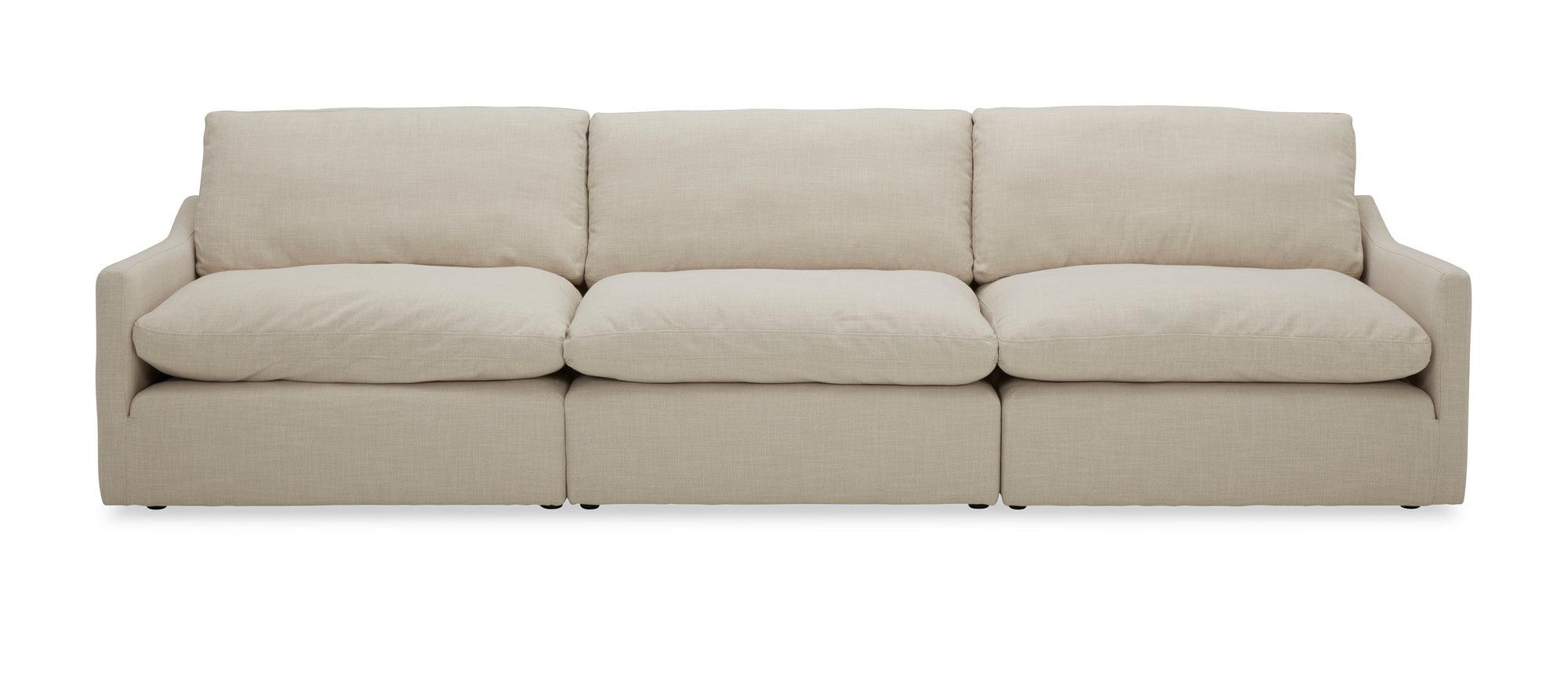 Fedora Modern Fabric Sectional Sofa and Ottoman