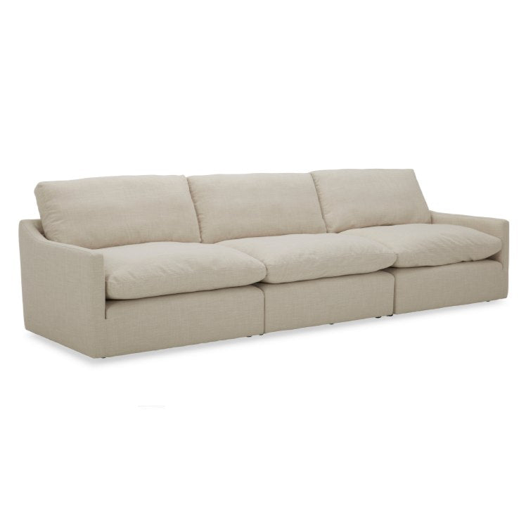Fedora Modern Fabric Sectional Sofa and Ottoman