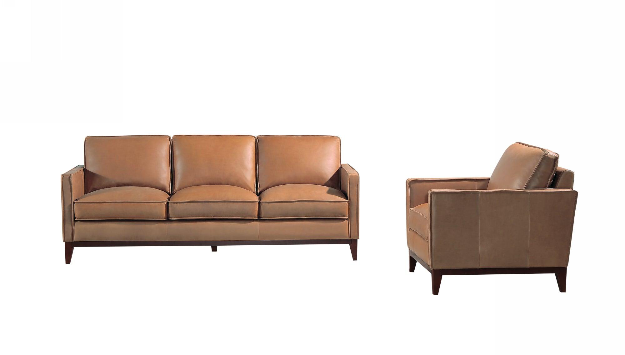 Naylor Modern Italian Leather Split Sofa