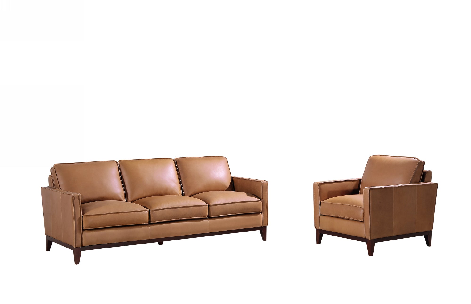 Naylor Modern Italian Leather Split Sofa