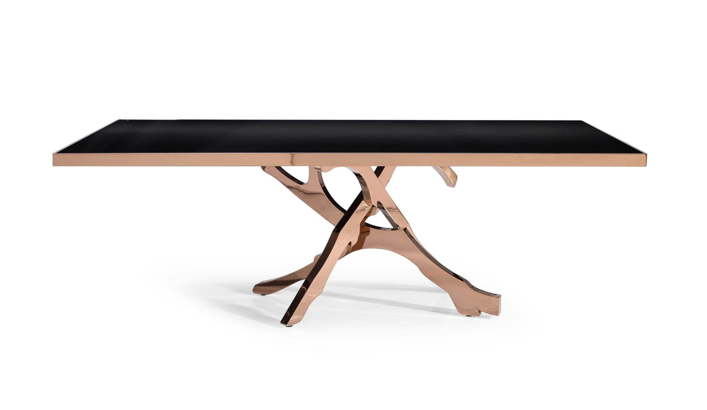 Legend - Modern Glass and Rosegold Dining Table