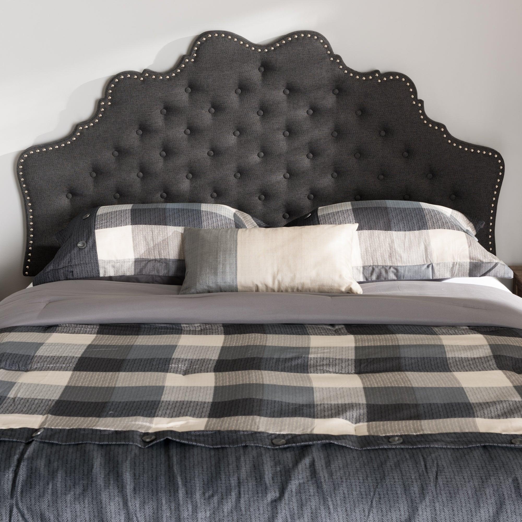 Hilda Modern and Contemporary Dark Fabric Headboard
