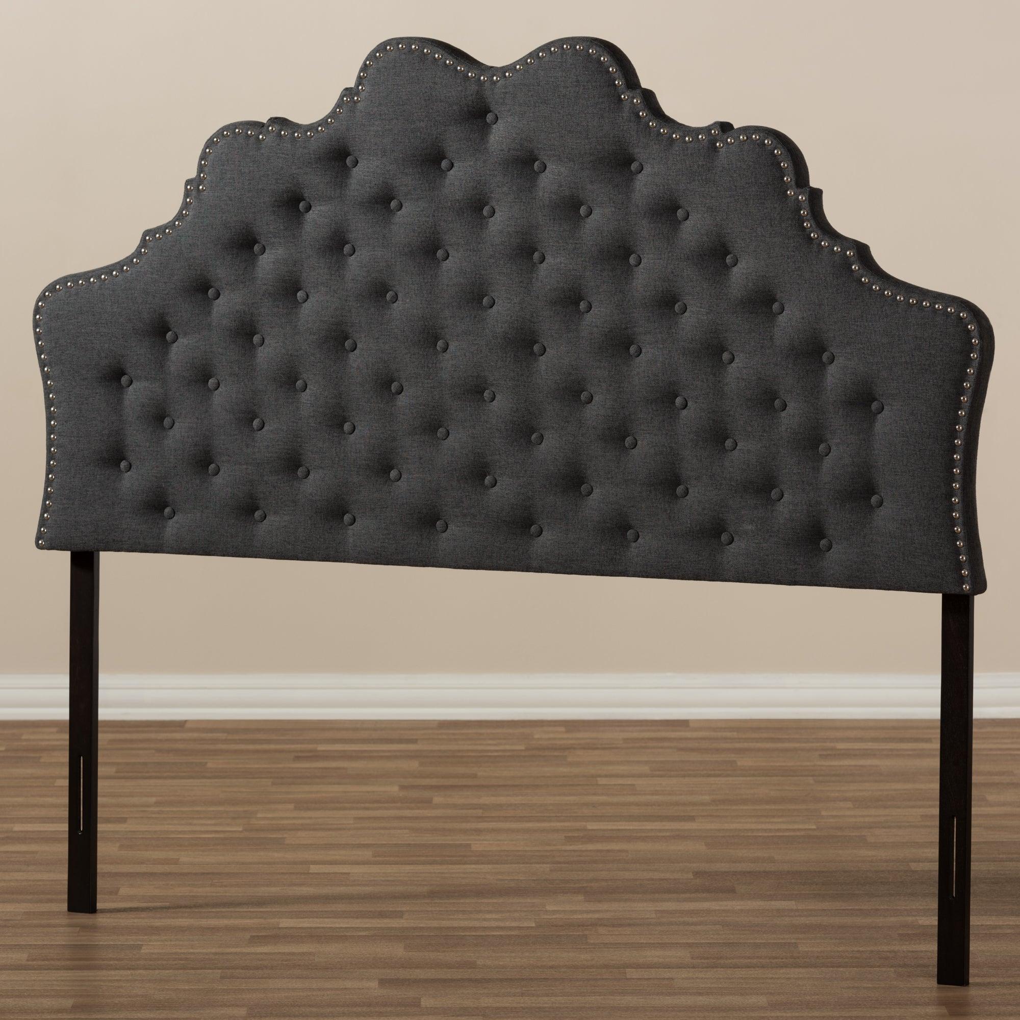 Hilda Modern and Contemporary Dark Fabric Headboard