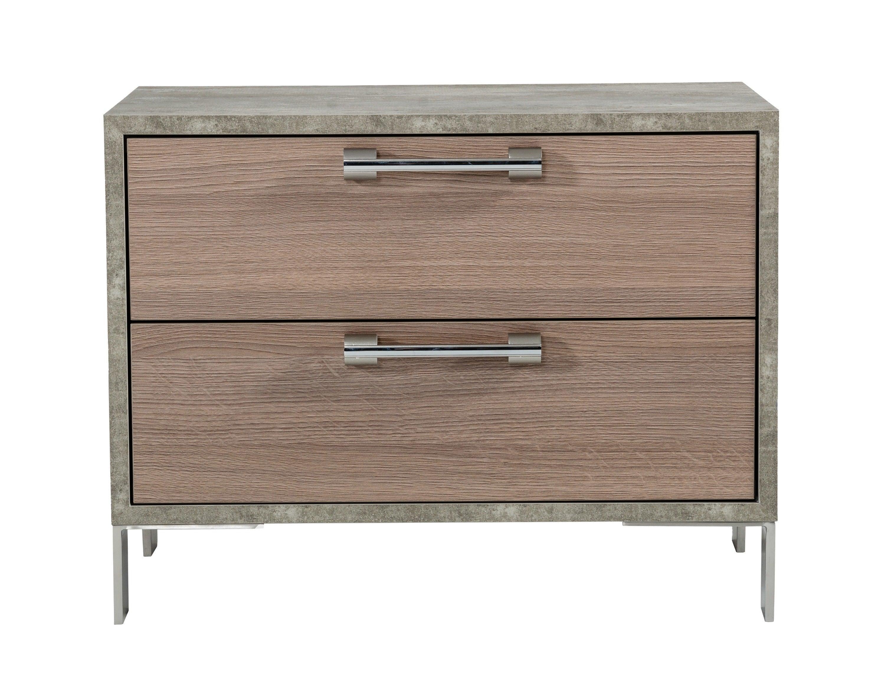 Boston Modern Brushed Stainless Steel Nightstand