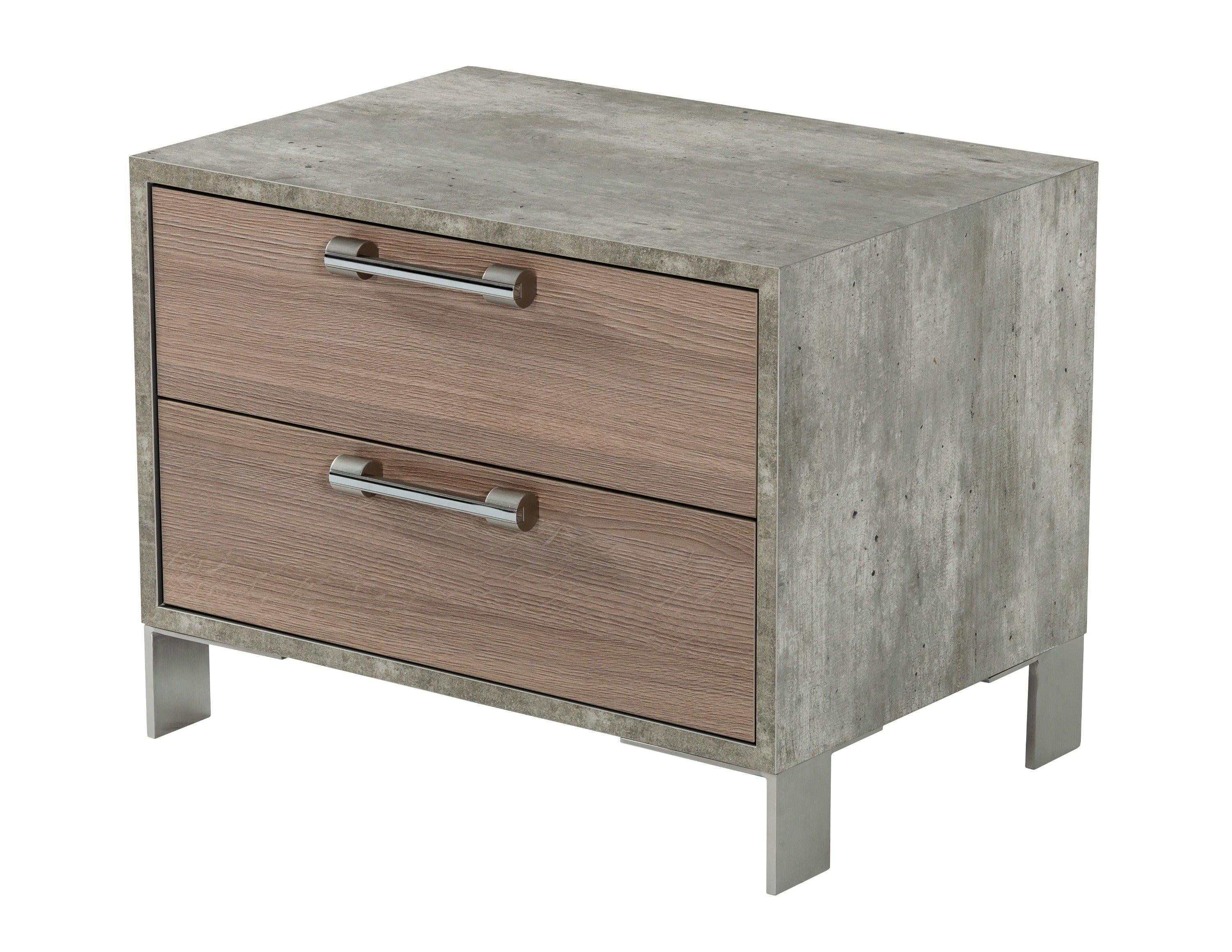 Boston Modern Brushed Stainless Steel Nightstand