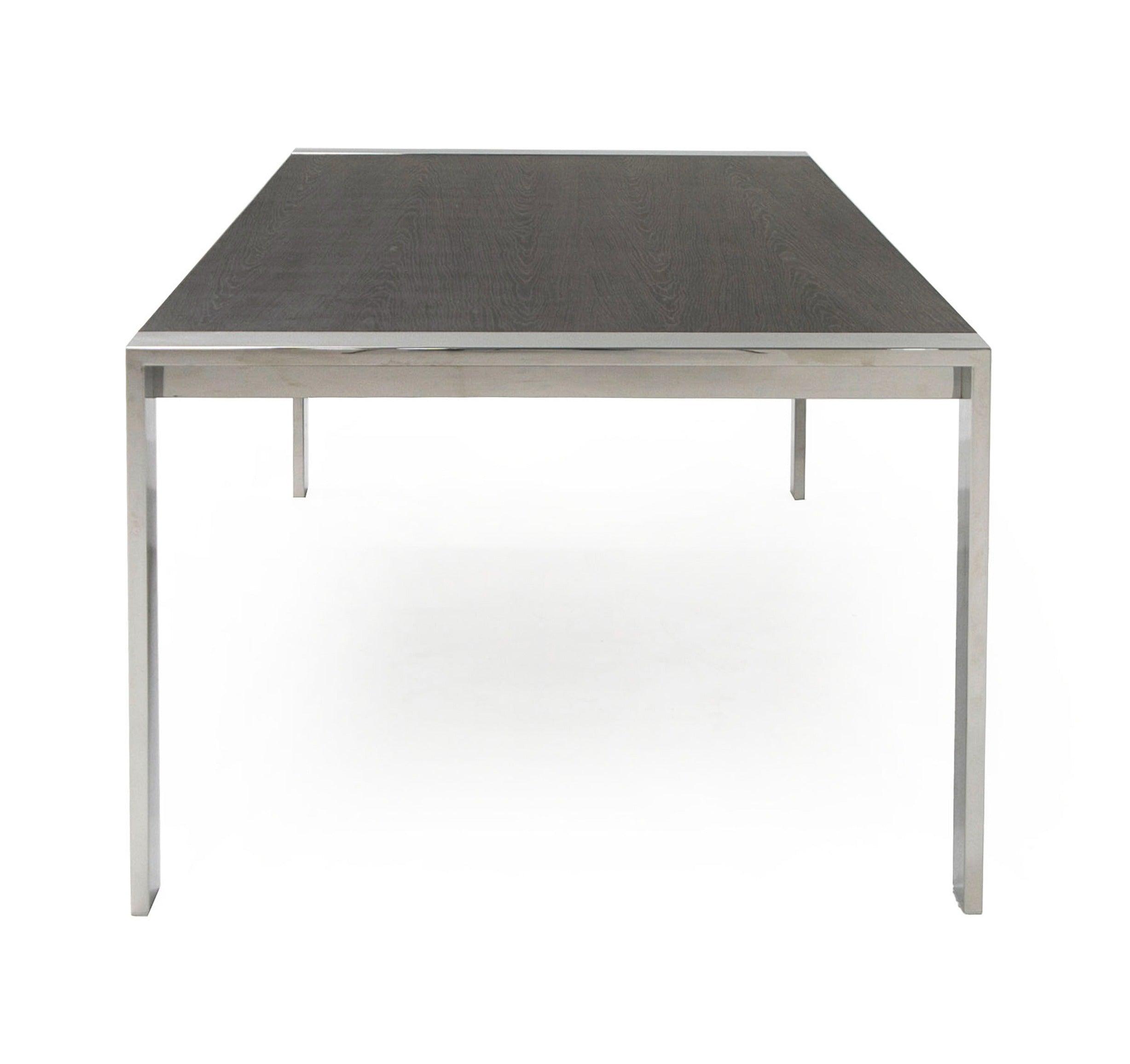 Fauna Modern Elm & Stainless Steel Dining Table