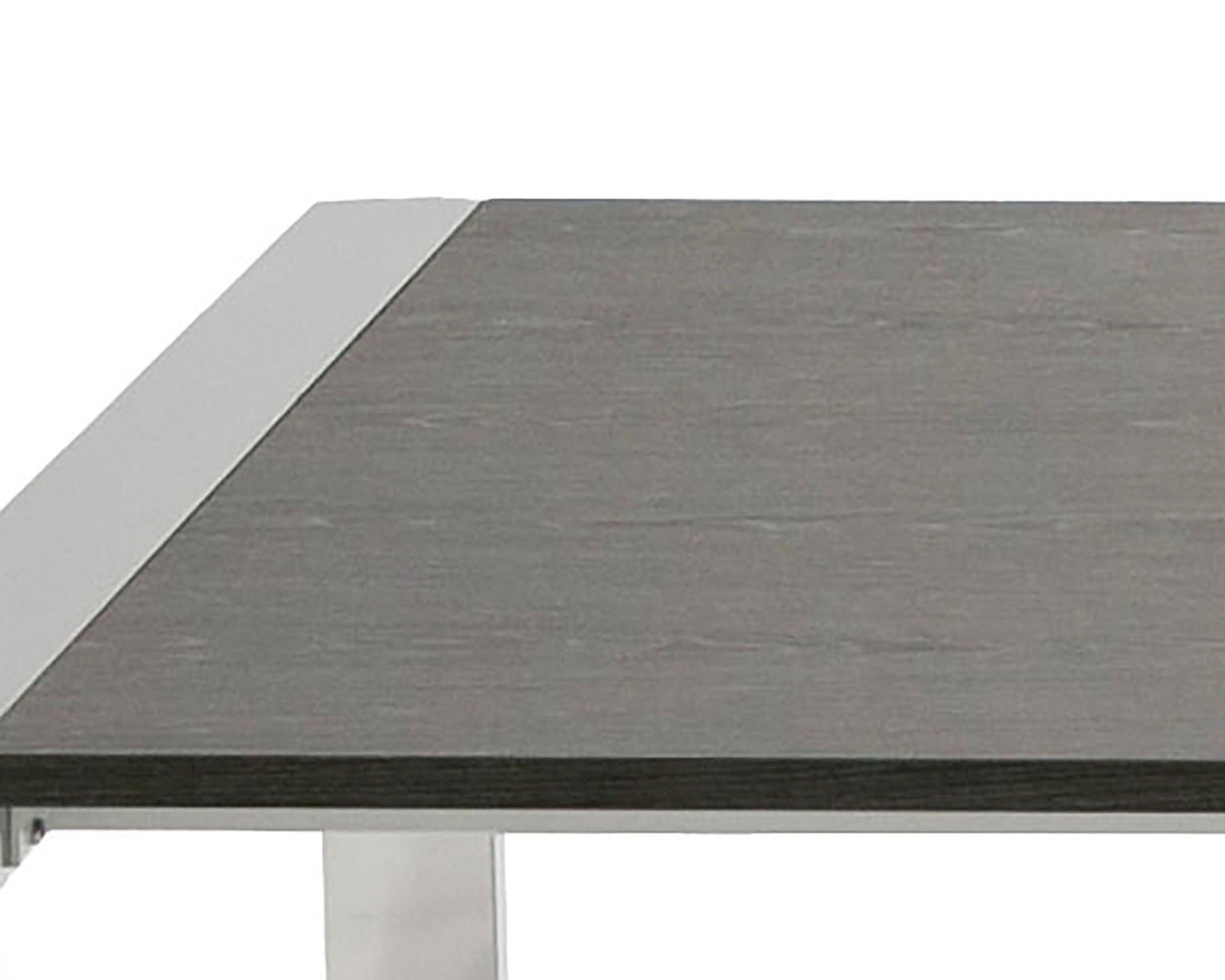 Fauna Modern Elm & Stainless Steel Dining Table