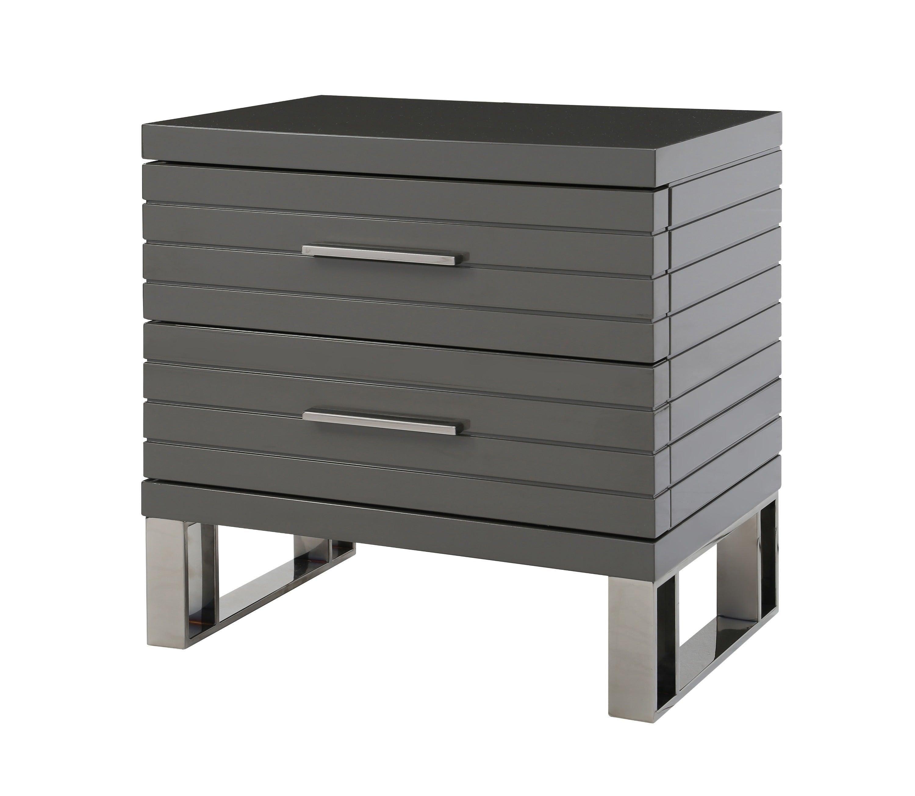 Splendor High Gloss Slatted Nightstand