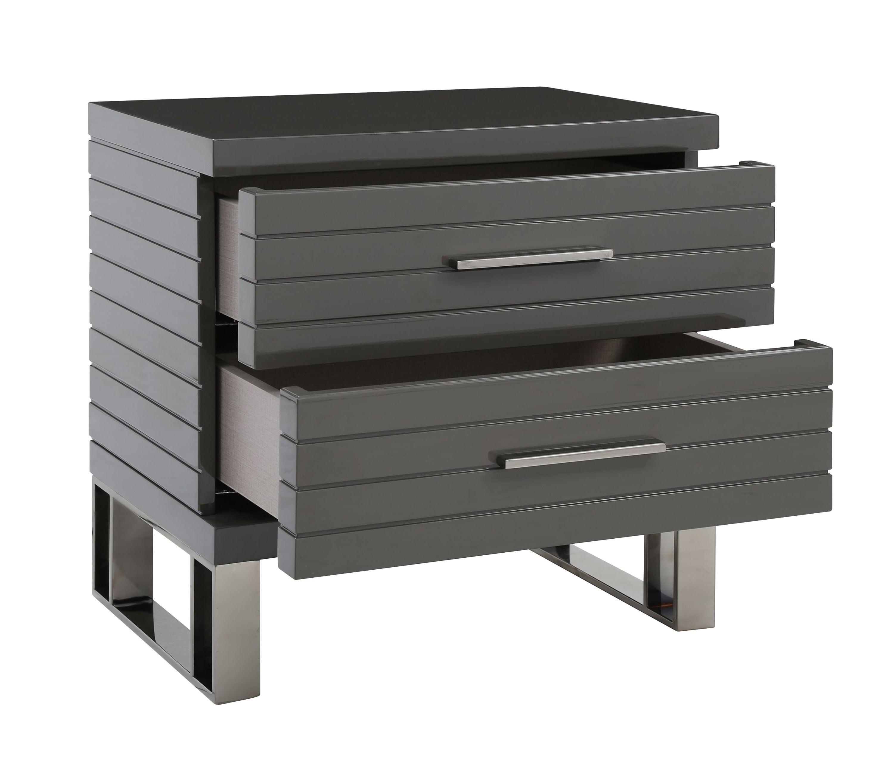 Splendor High Gloss Slatted Nightstand