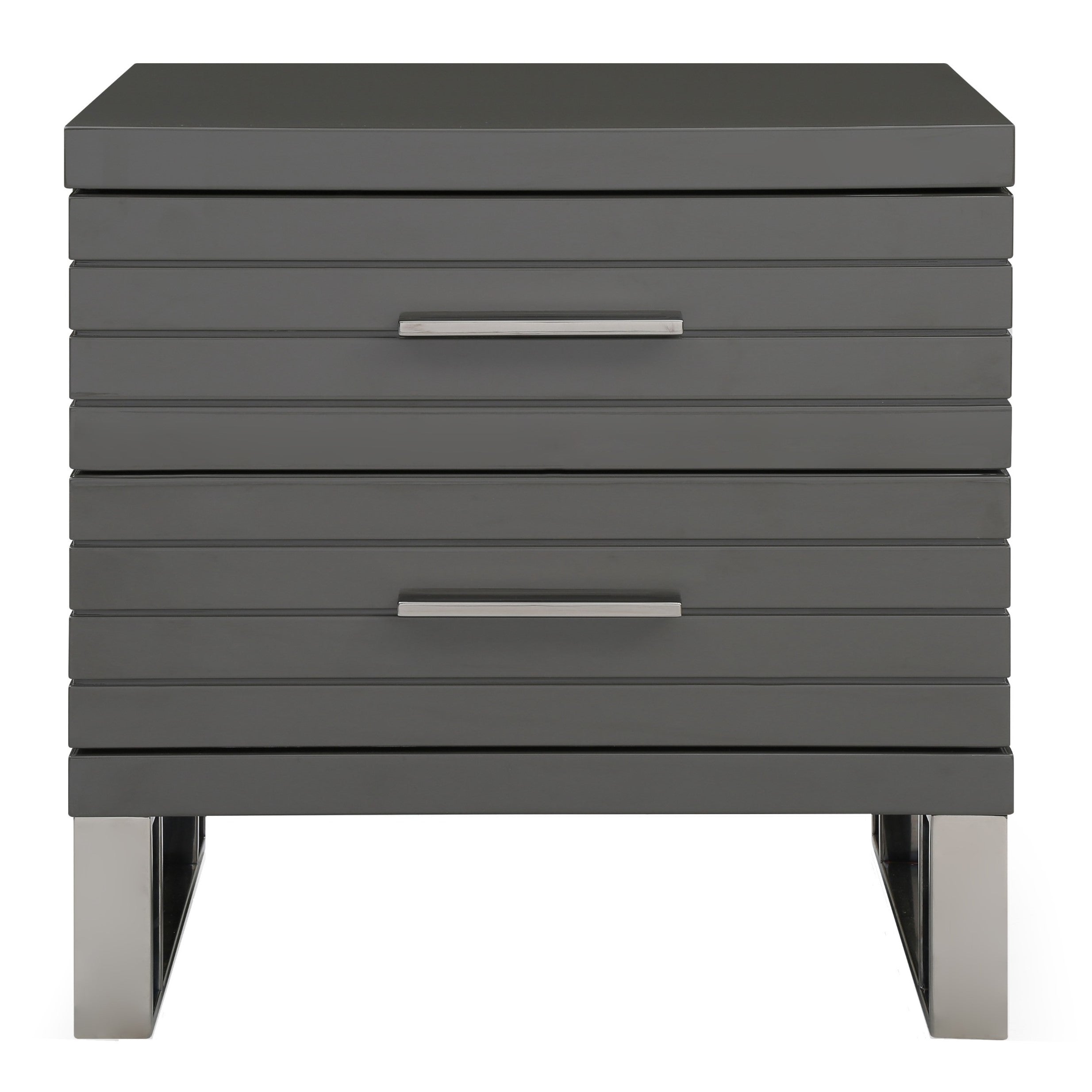 Splendor High Gloss Slatted Nightstand